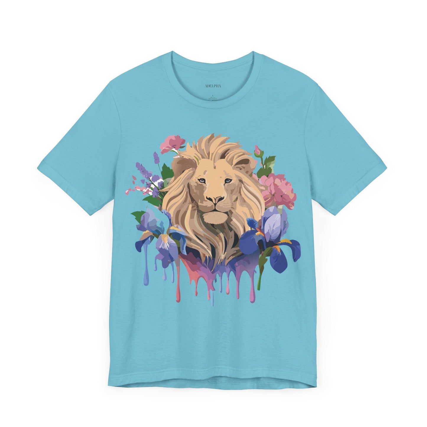 Adelpha Lion Shirt Unisex Graphic Tee Short Sleeve Vintage Style Lion Design Artwork