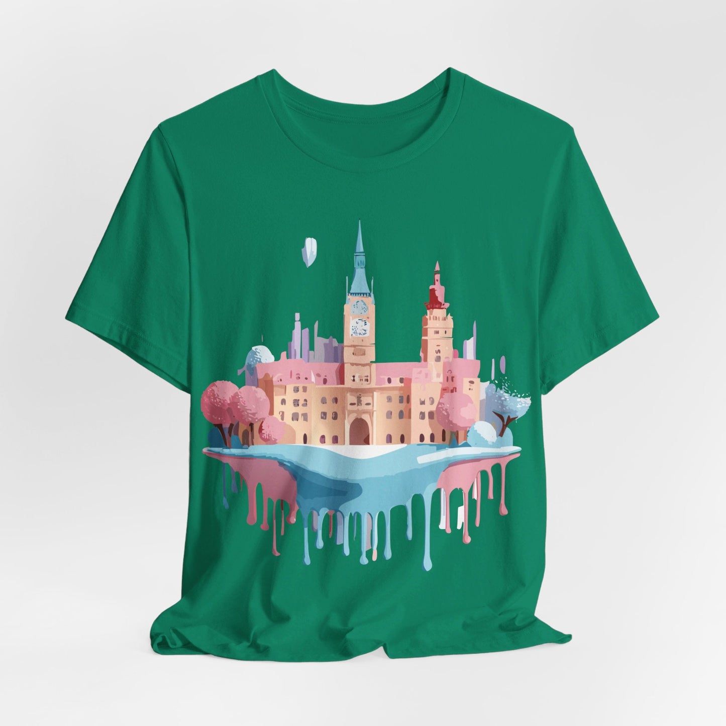 Prague Tourist Shirt Unisex Short Sleeve Graphic Tee Featuring Adelpha Vintage Artwork