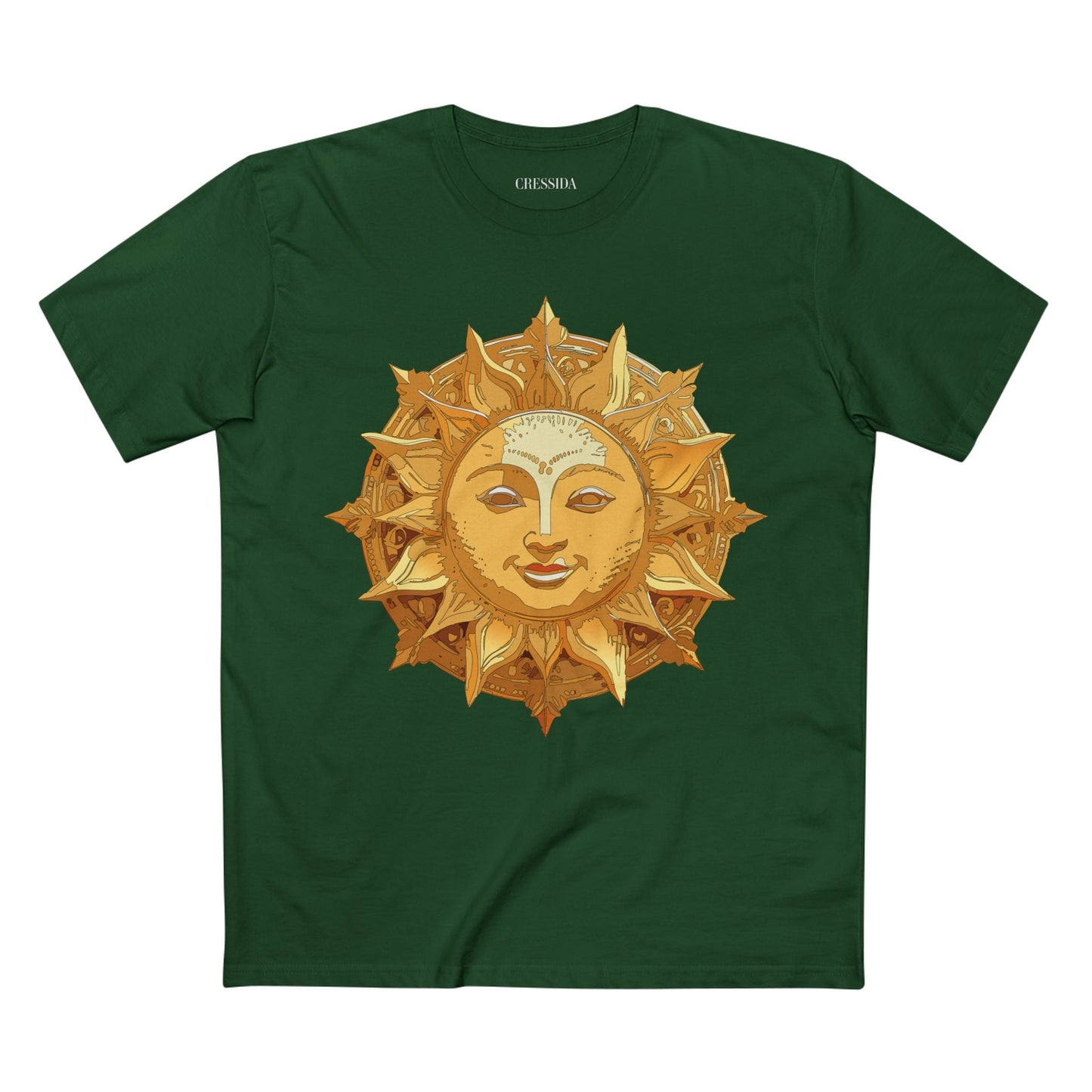 Gold Sun Graphic Unisex 100 Cotton T-Shirt with Golden Art Design 22