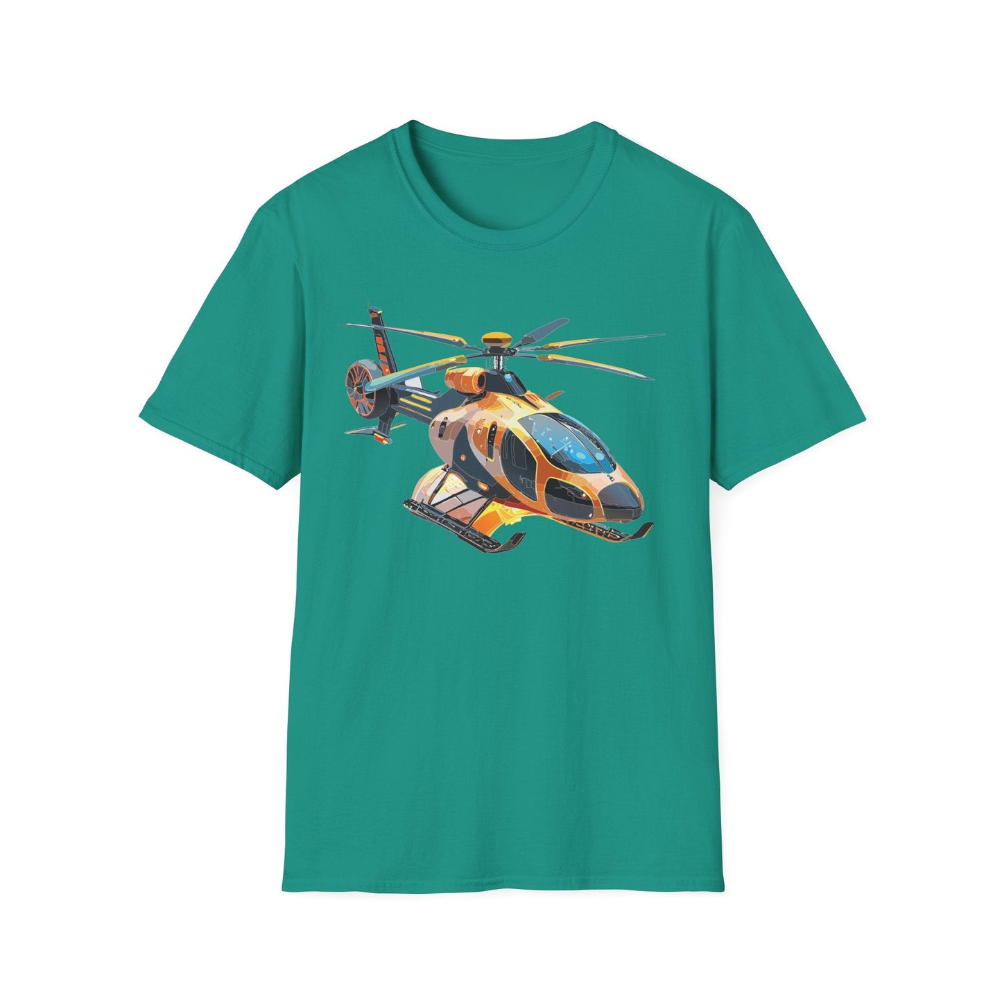 Unisex Helicopter Chopper T Shirt Softstyle 64000 Gildan Durable Lightweight Tee Design