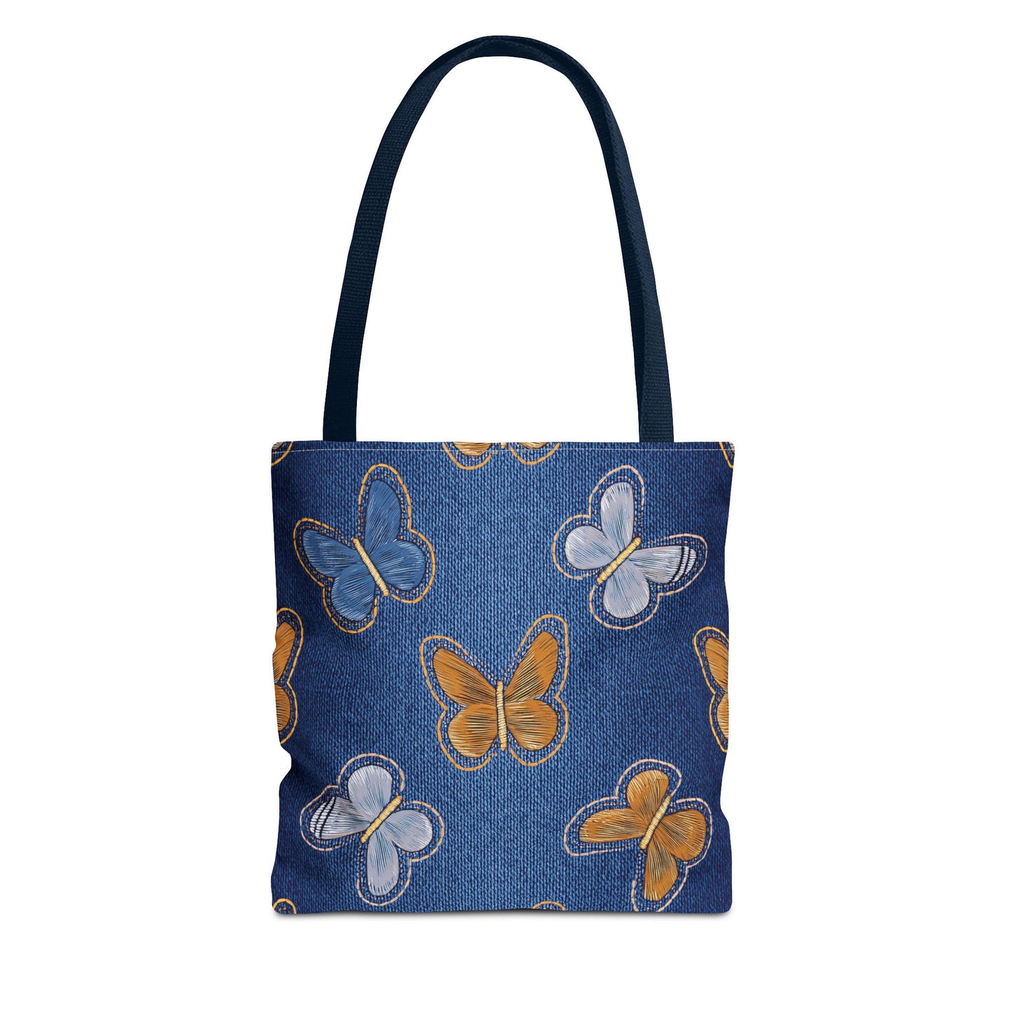 Denim Fabric Imitation Print Unisex Canvas Bag Poly Spun 3 Sizes Tote Bag 177