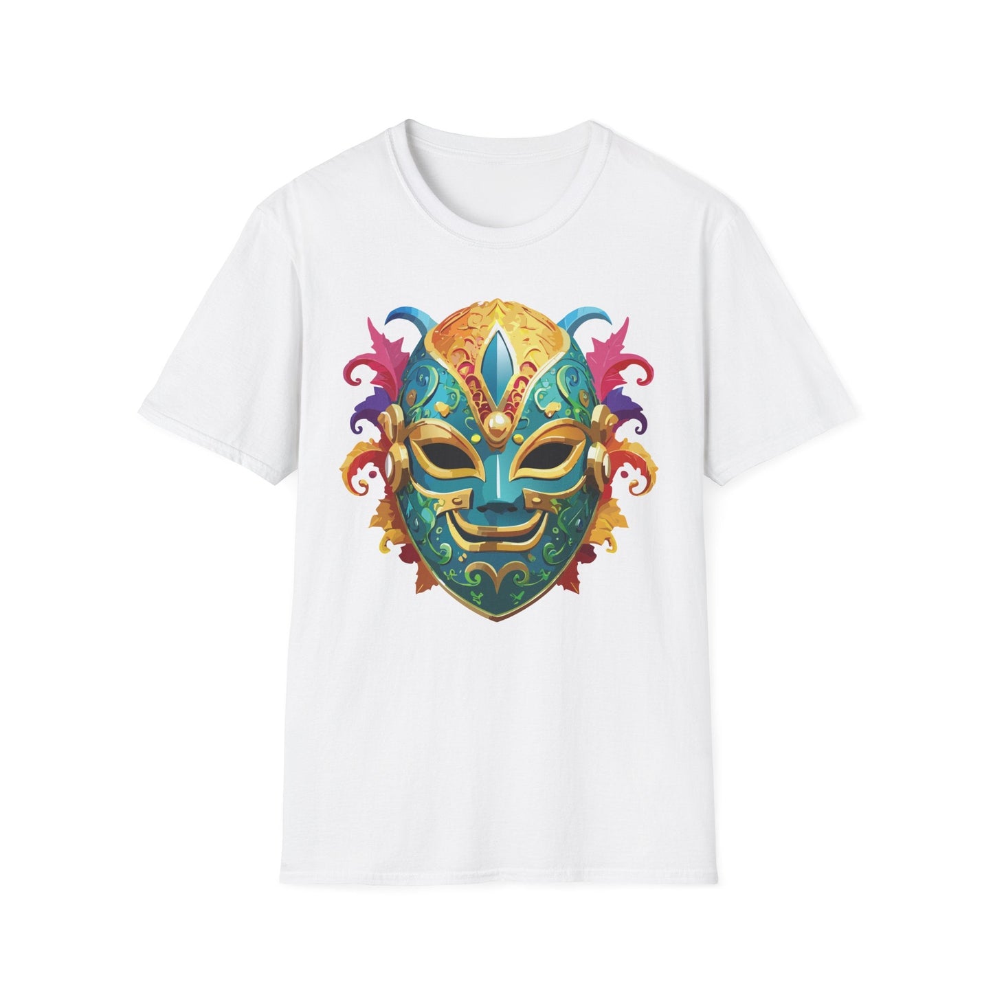 Mask Tee Shirt Unisex Softstyle Gildan 64000 100 Percent Ring Spun Cotton Comfortable Masquerade Tee