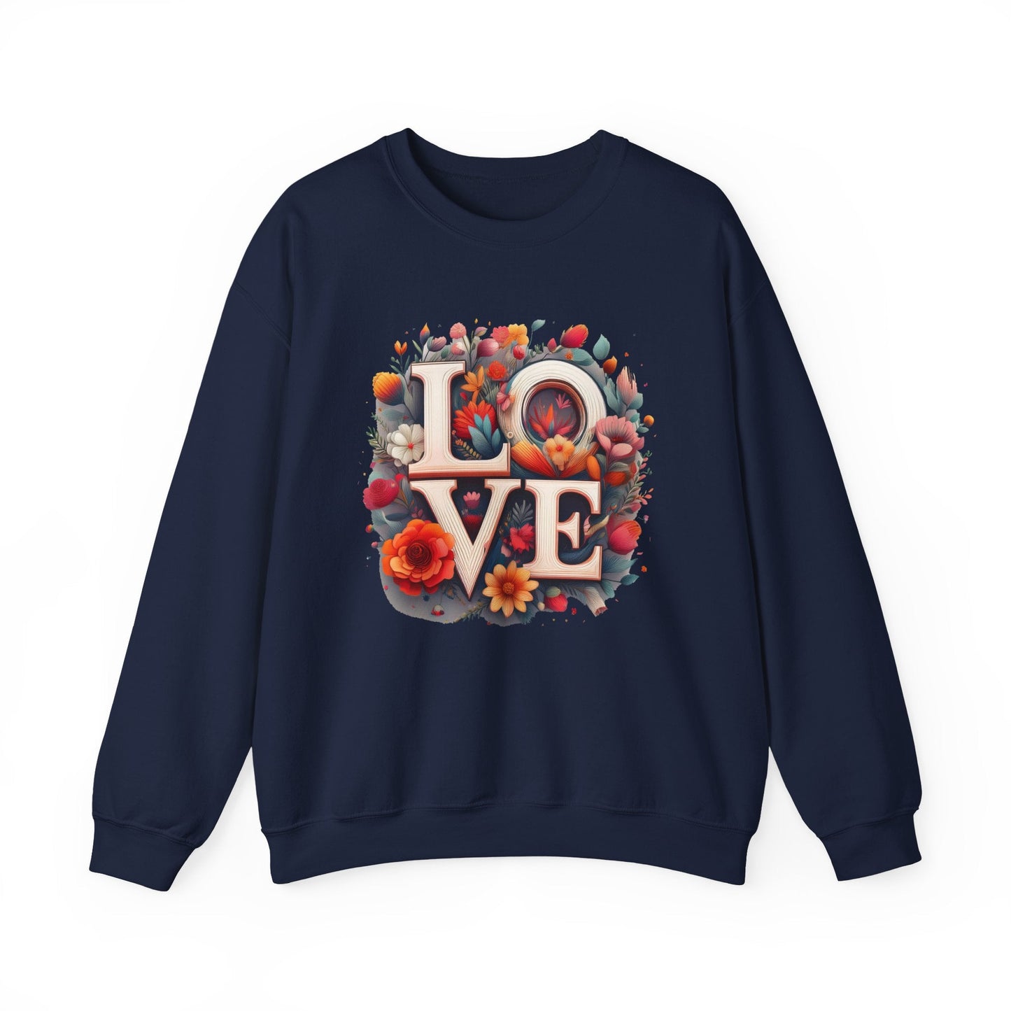 Floral Love Valentines Day Sweatshirt Unisex Crewneck Love Flower Gift Idea Cozy Everyday Wear
