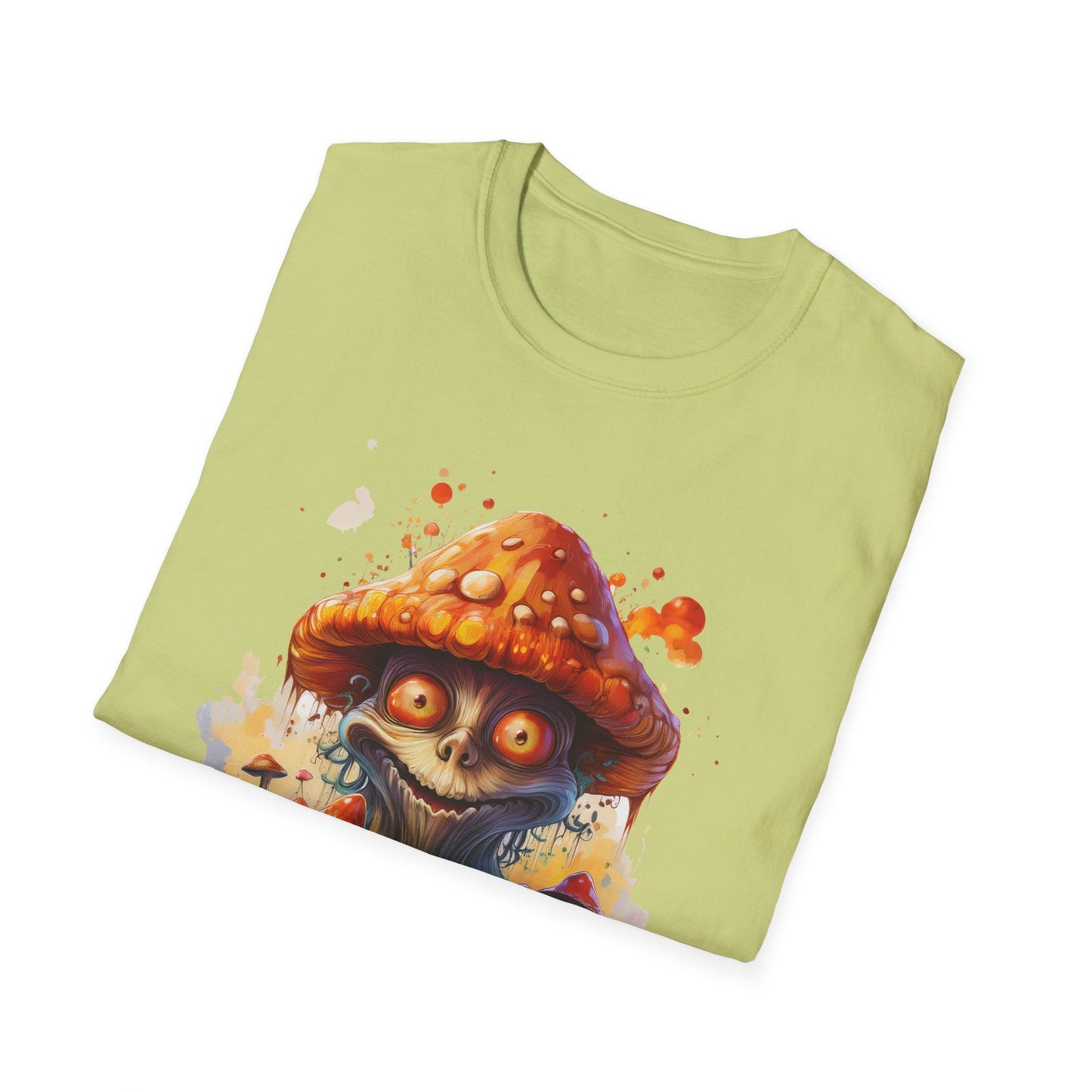 Funny Mashroom Tee Shirt Unisex Softstyle Cotton Art Design with Fungus Graphic Artwork Theme