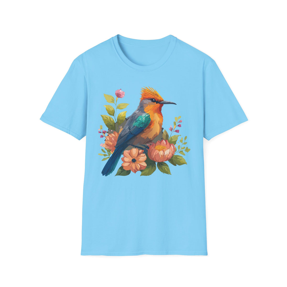 Colorful Tropical Bird shirt | Floral Watercolor Bird Illustration