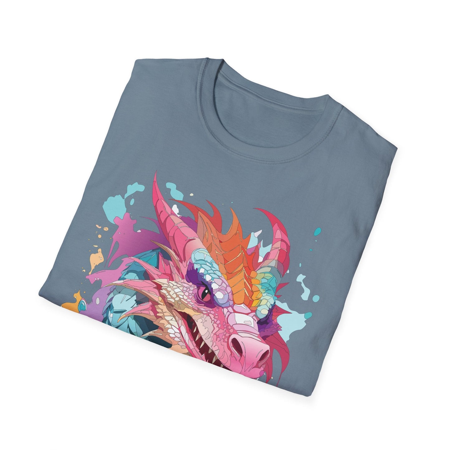 Dragon Graphic Tee Unisex Gildan Softstyle Cotton Shirt With Animal Art Design 64000