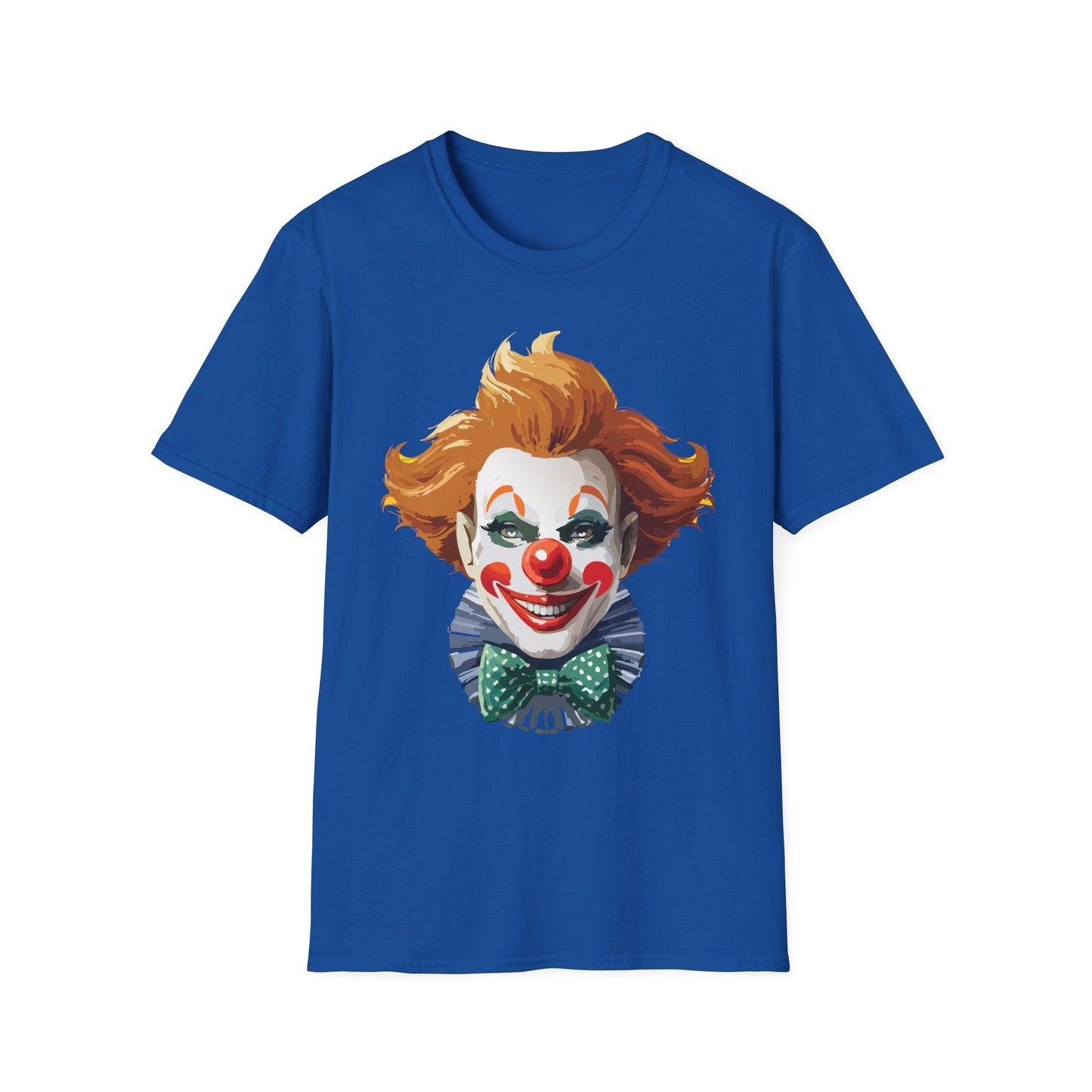 Clown Theme T Shirt Funny Man Circus Scary Man Unisex Gildan Softstyle Graphic Tee Everyday Wear