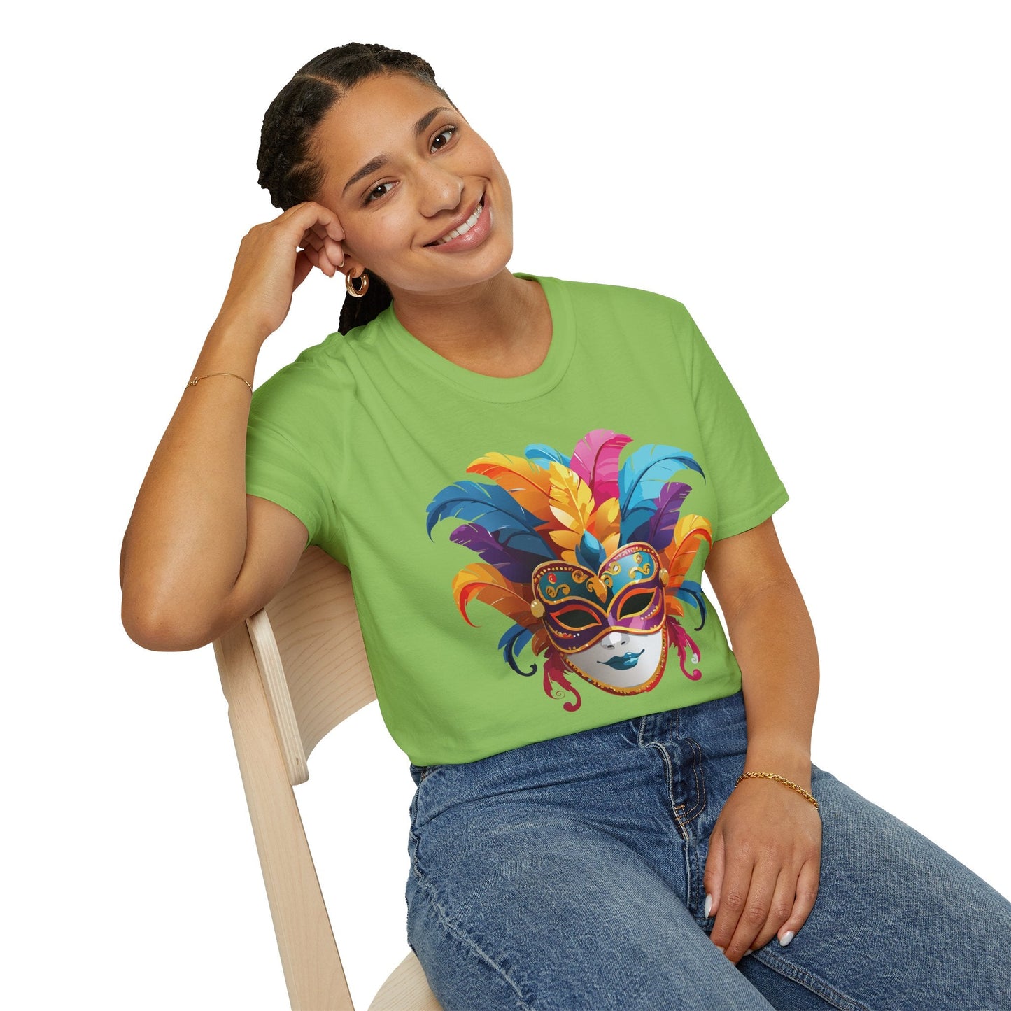 Mask Tee Shirt Unisex Masquerade Design Gildan Softstyle 64000 100 Percent Cotton