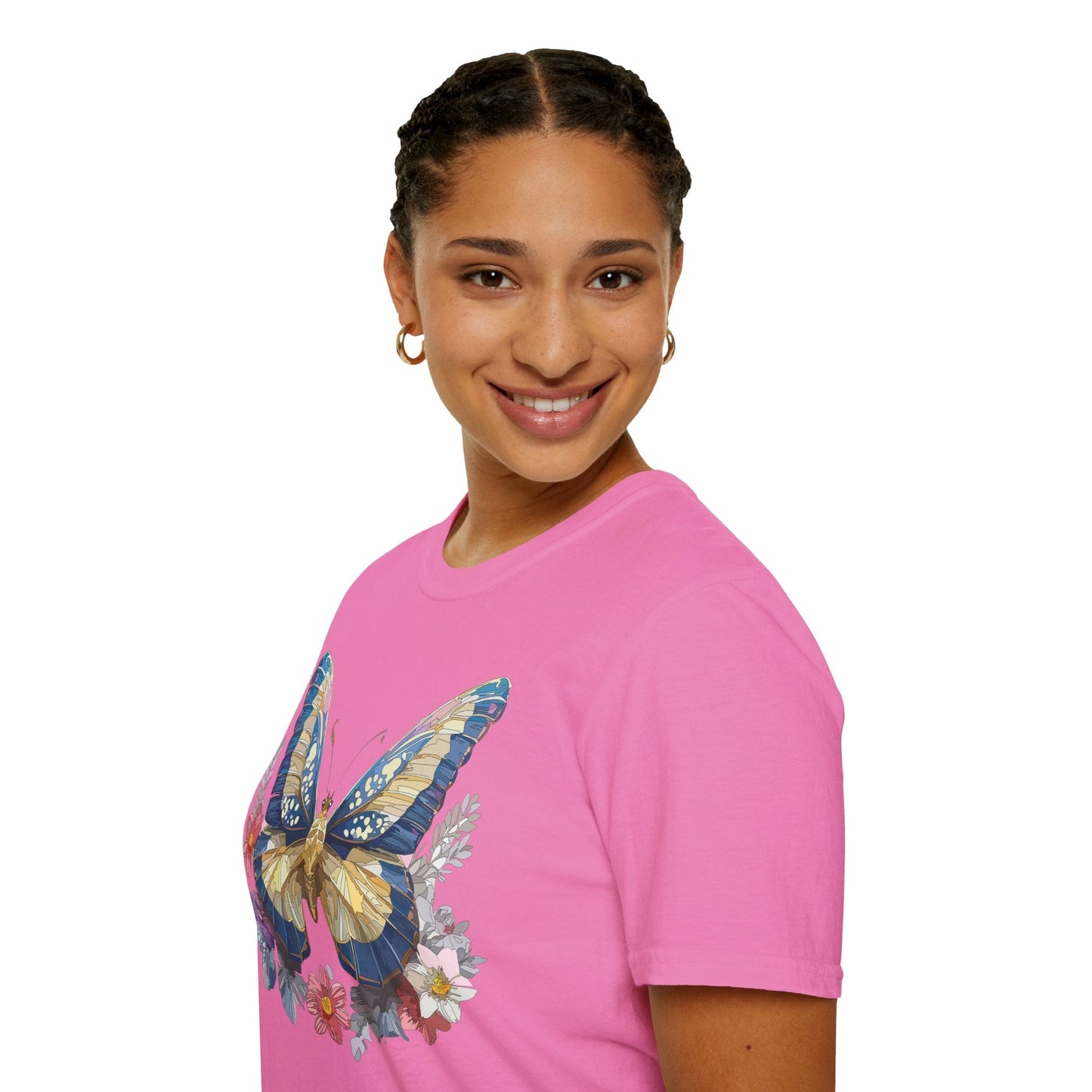 Butterfly Unisex Short Sleeve Tee Shirt Gildan Softstyle 64000 Monarch Design Graphic Tee