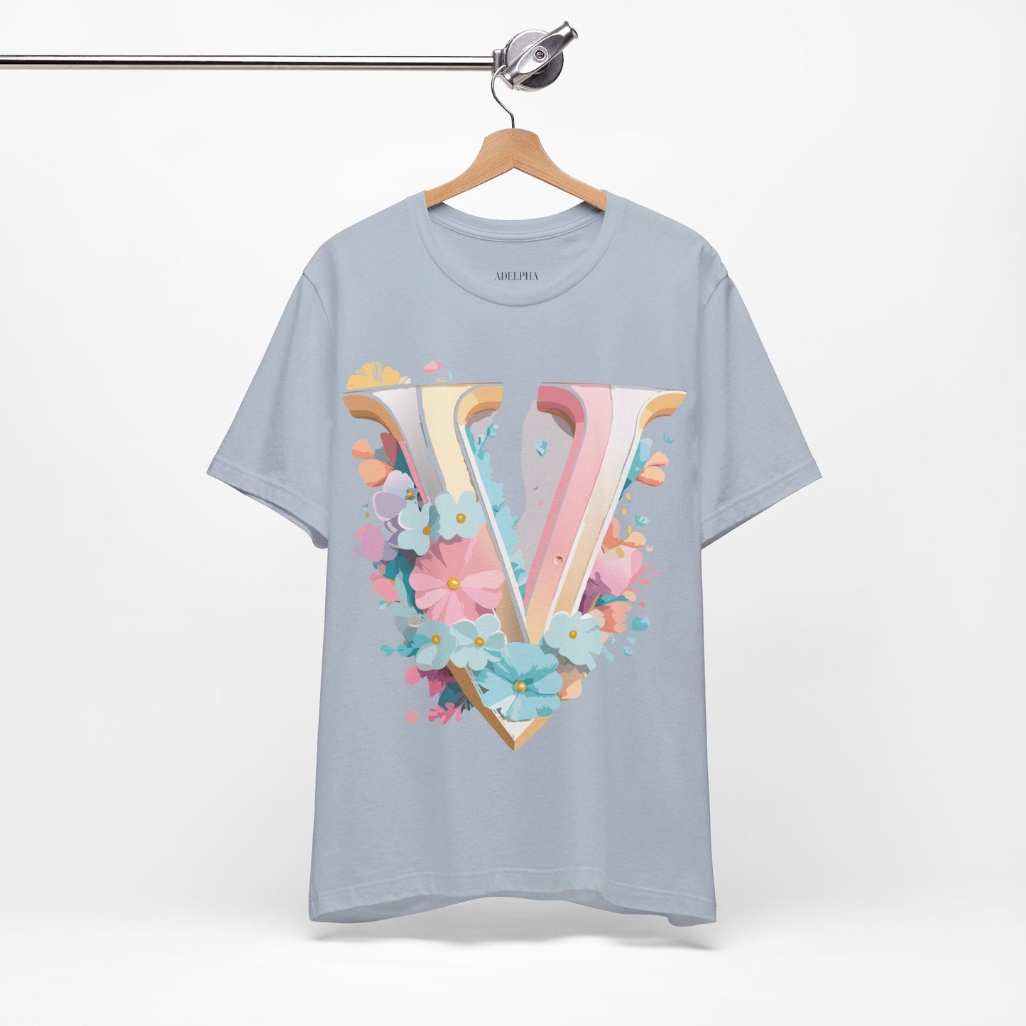 Adelpha Letter V Shirt Graphic Tee Unisex Jersey Short Sleeve Vintage Inspired Design