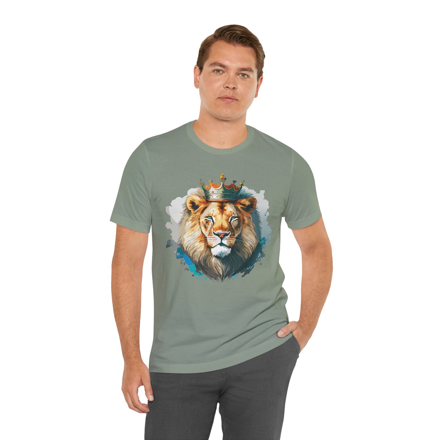 Lion Shirt, Animal Shirt, T-Shirt with Lion, Art Design Tee, Animal Tees, Safari T-Shirt, Crown Tee 13