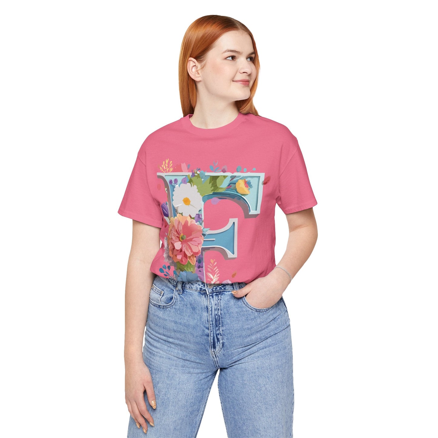 Letter F Shirt Unisex Graphic Tee Vintage Inspired Artwork By Adelpha Short Sleeve