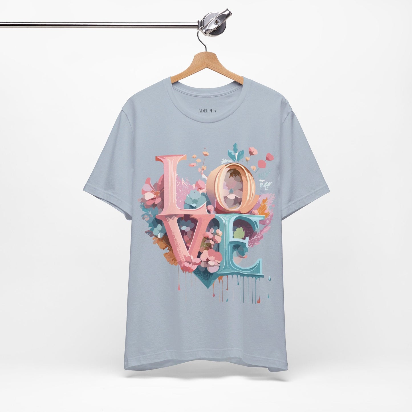 Valentine Day Graphic Unisex 100 Cotton Vintage Artwork with Love and Flower Design Tee 53