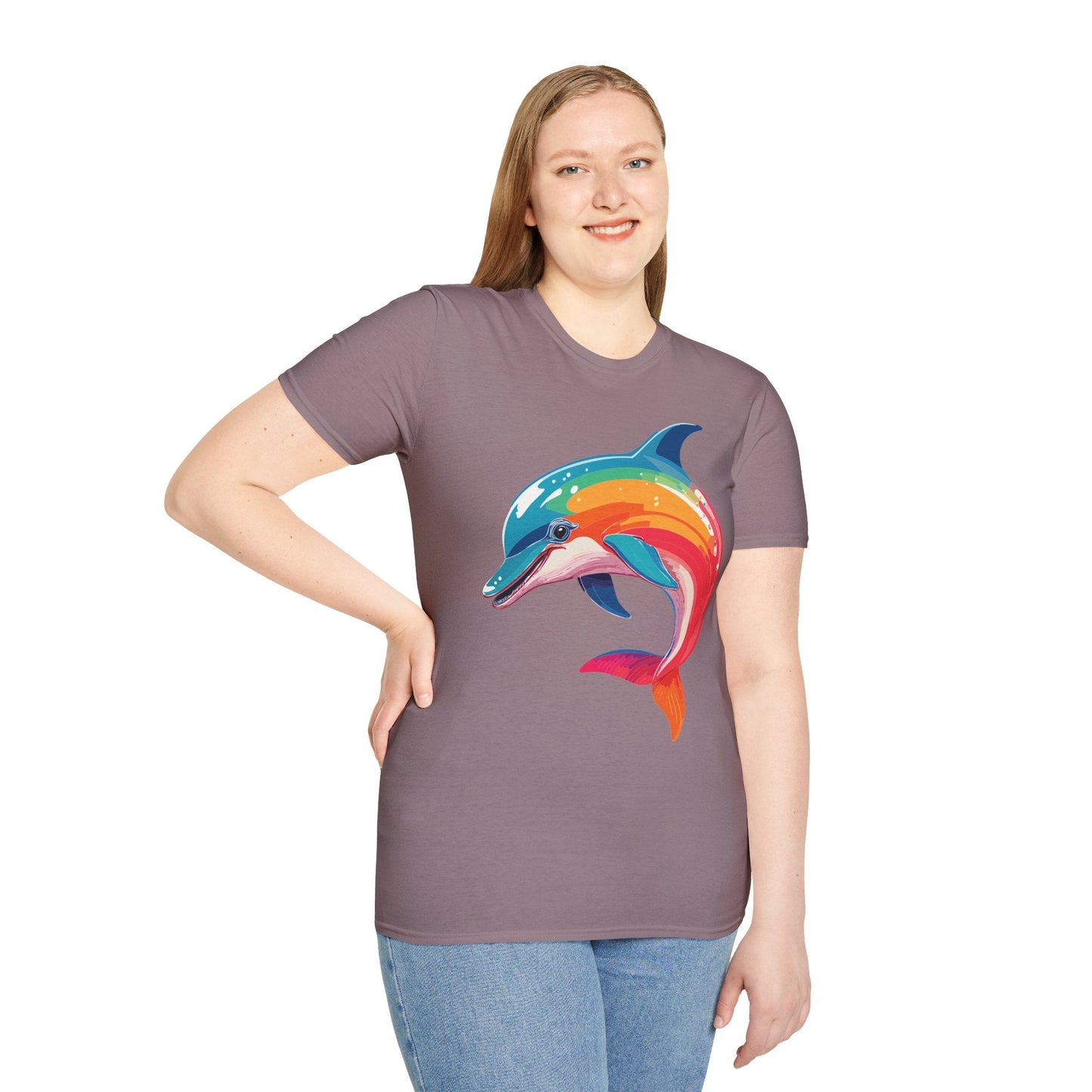 Dolphin Shirt For Unisex 100 Percent Ring Spun Cotton Gildan Softstyle 64000 Short Sleeve Tee