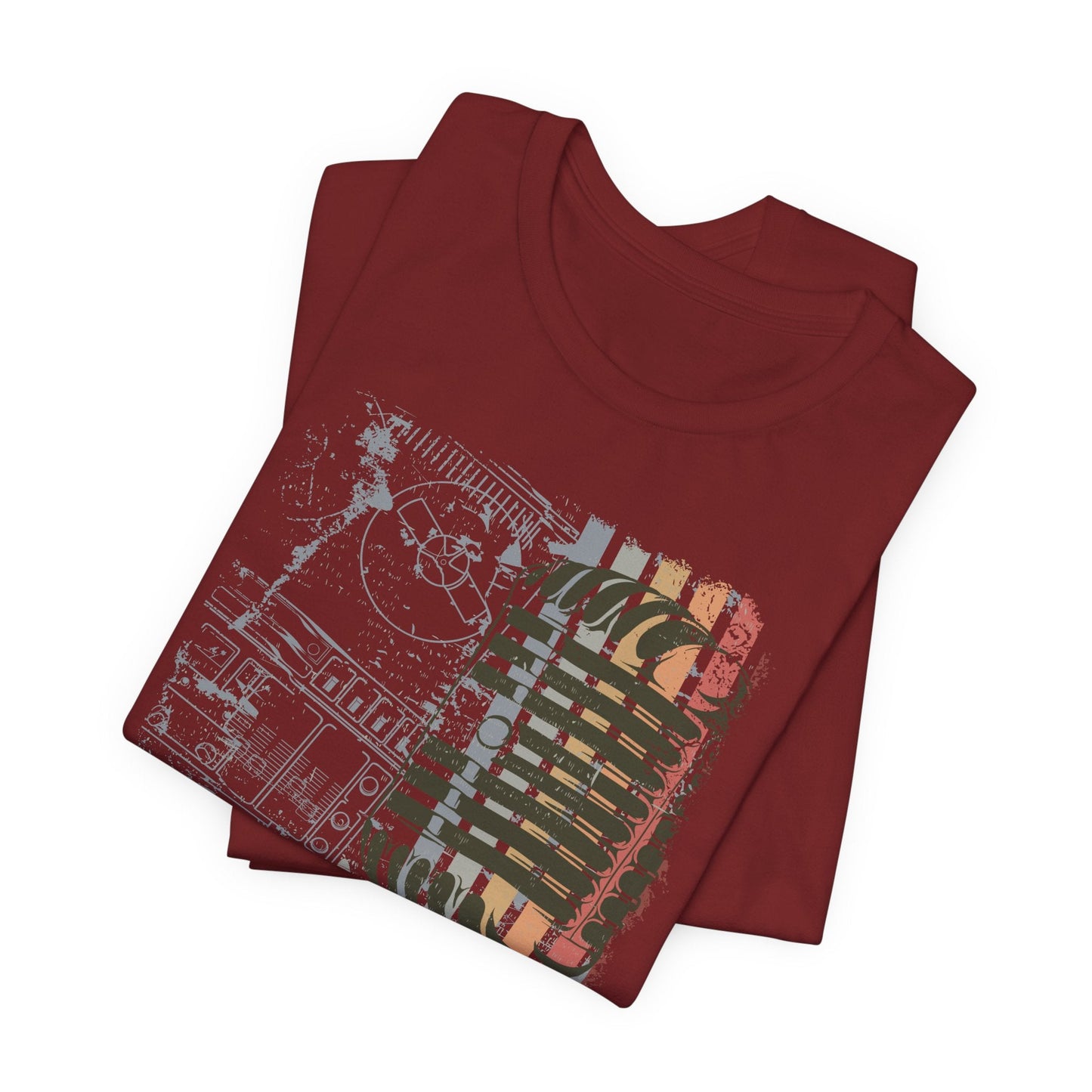 Retro Microphone Graphic Unisex Cotton T-Shirt r9
