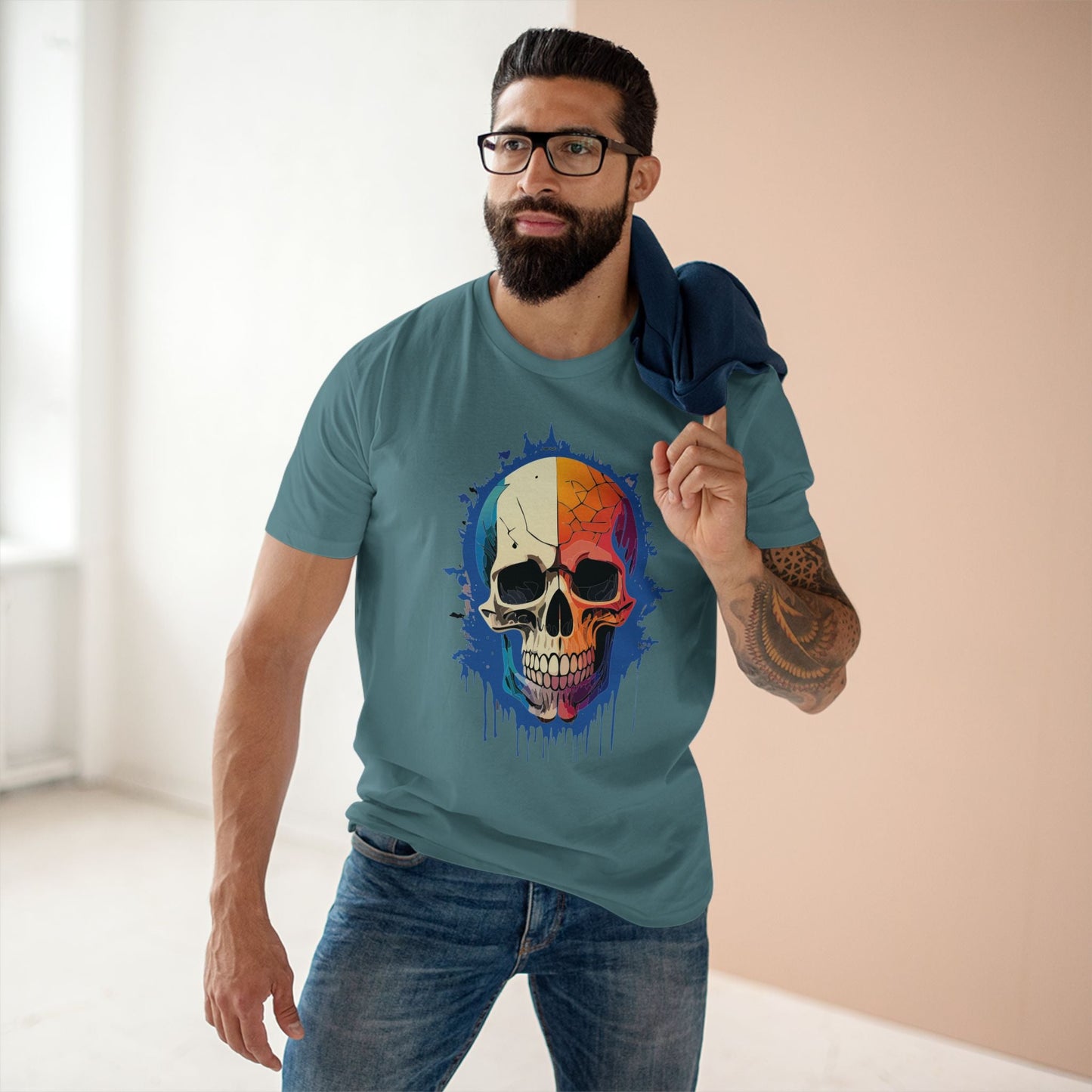 Skull Shirt Unisex Skeleton Tee Premium Cotton Staple With Original Art Design Collection