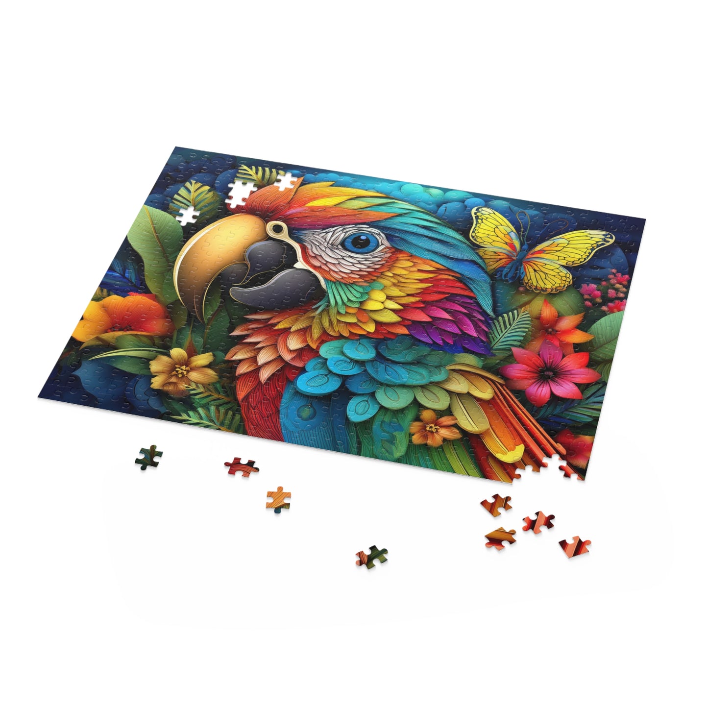 Puzzles-34 Kids Parrot Puzzle 500-Piece | Floral Parrot Puzzle 500-Piece, Birds Kids Puzzles Size: 16" x 20",  Ages 9+