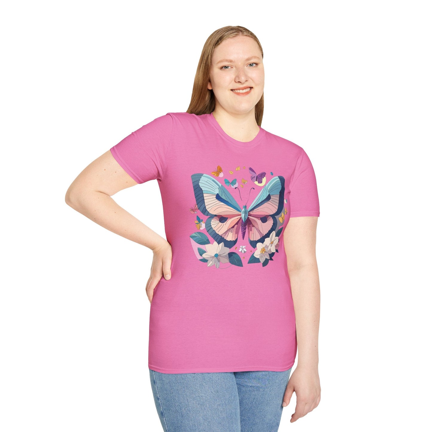 Butterfly Shirt Unisex T Shirt Softstyle Gildan 64000 Ring Spun Cotton Monarch Design
