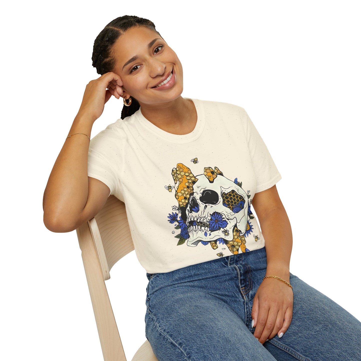 Skull Tee Shirt Unisex Skeleton Design Gildan Softstyle 64000 100 Percent Ring Spun Cotton Tee