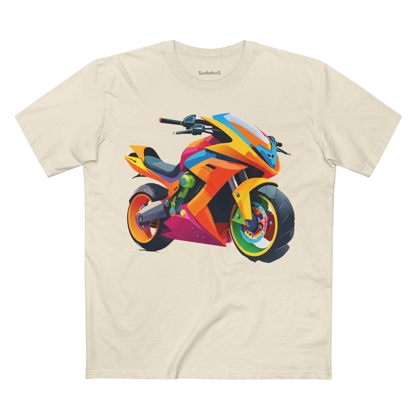 Moto Bike Graphic Unisex 100 Cotton Staple Tee 8
