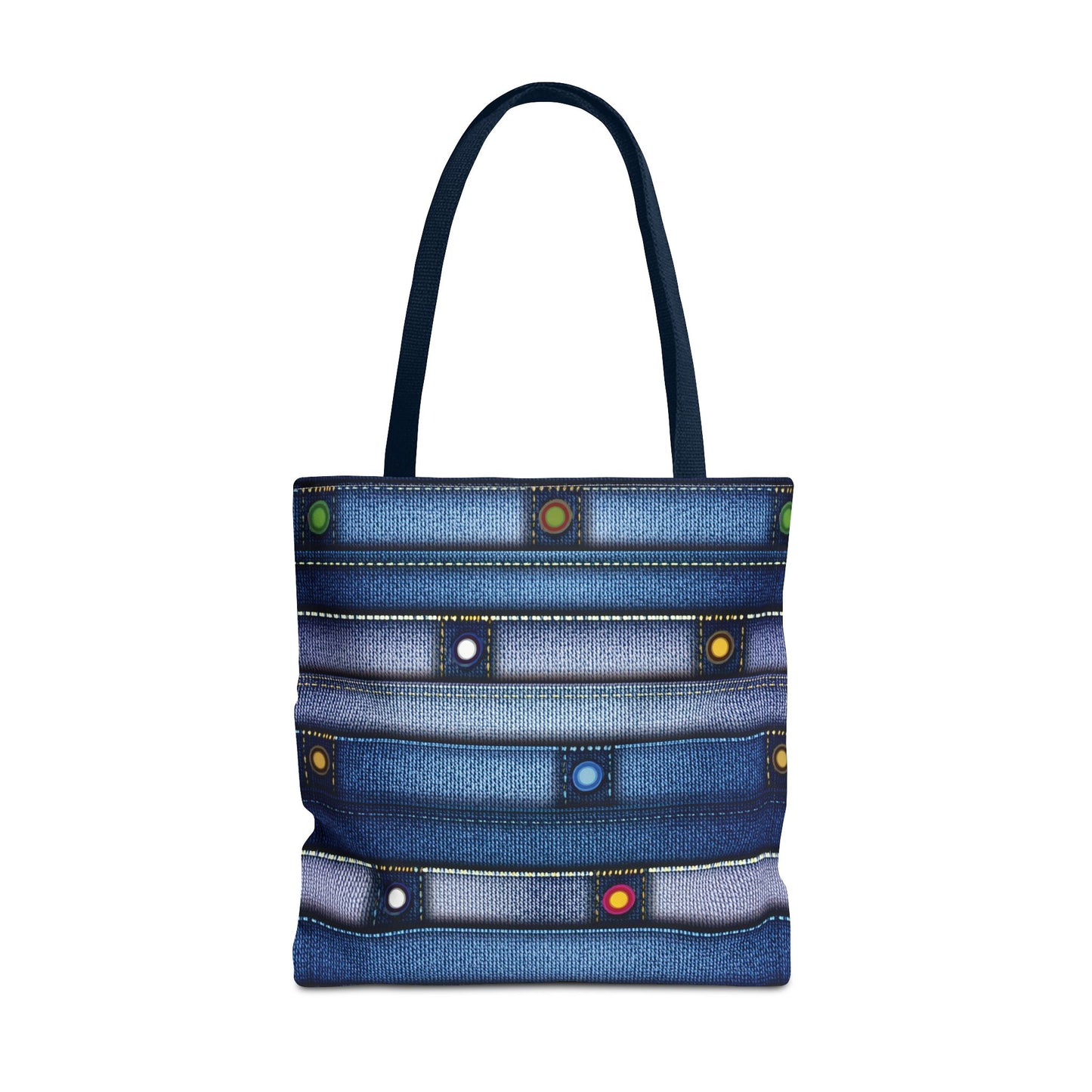 Denim Fabric Imitation Print Unisex Canvas Bag Poly Spun 3 Sizes Tote Bag 144