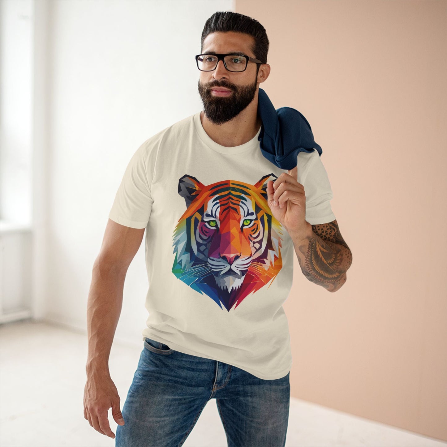 Tiger Shirt Unisex Premium Cotton Staple Tee With Original Art Design From Retro2Nova Collection For Everyday Wear