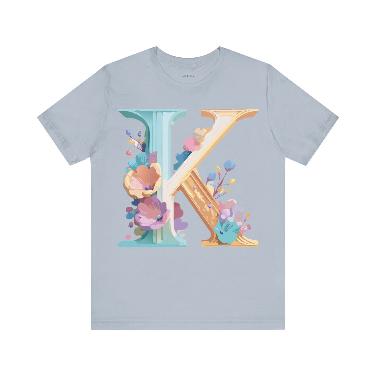 Letter K Graphic Unisex Cotton Bella+Canvas Tee with Art Letter Design