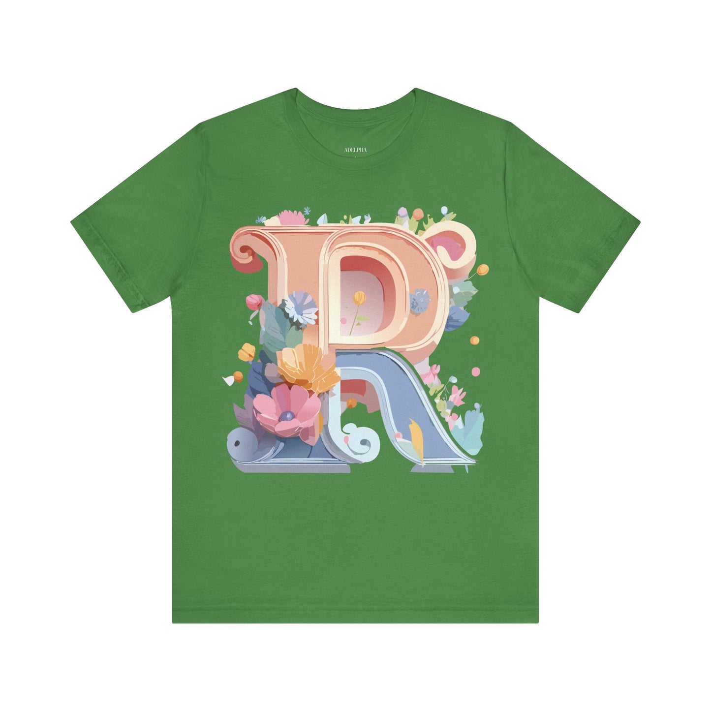 Letter R Shirt Unisex Graphic Tee Premium Cotton Vintage Inspired Art By Adelpha Short Sleeve