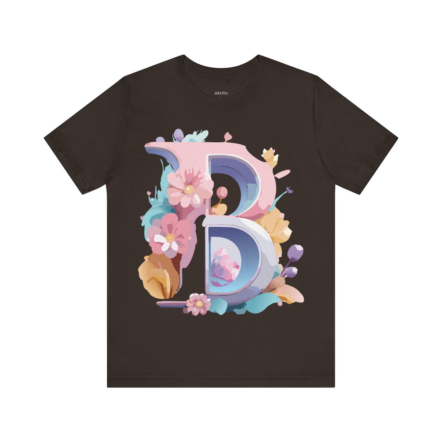 Letter B Shirt Graphic Tee Unisex Vintage Inspired Artwork Adelpha Art Design Short Sleeve