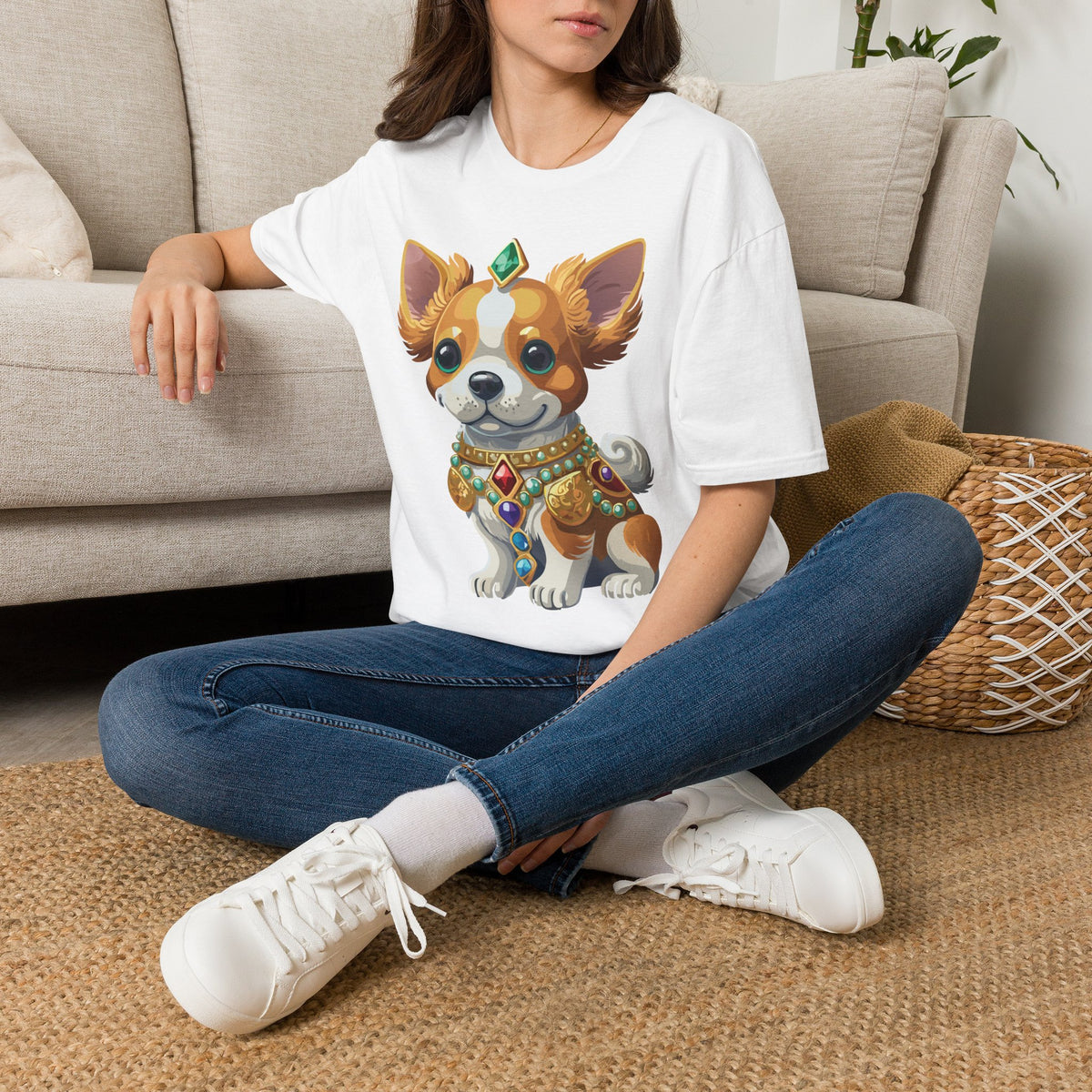 Corgi Prince T-Shirt — Cute Royal Dog Graphic Design Unisex 100 Cotton Gildan T-Shirt