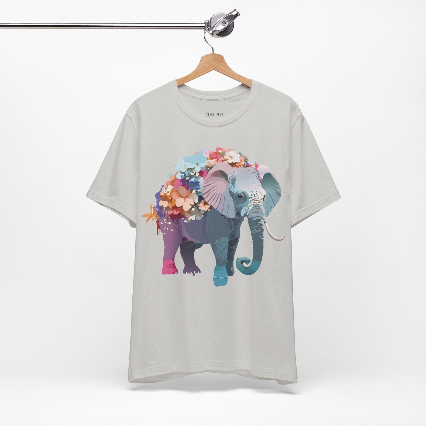 Adelpha Elephant Graphic Tee Unisex Short Sleeve Vintage Inspired Art Design Collection