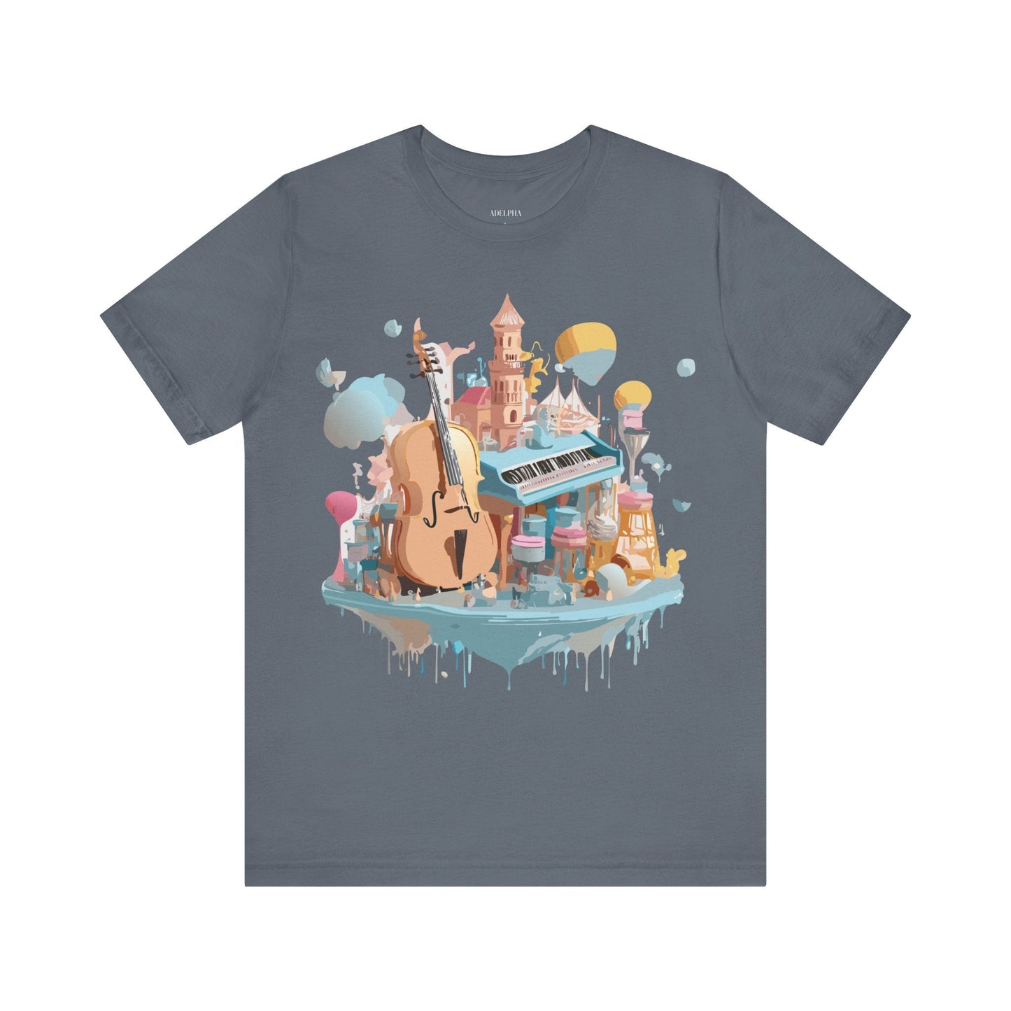 Music Graphic Tee Unisex Vintage Art Design By Adelpha Premium Short Sleeve T Shirt