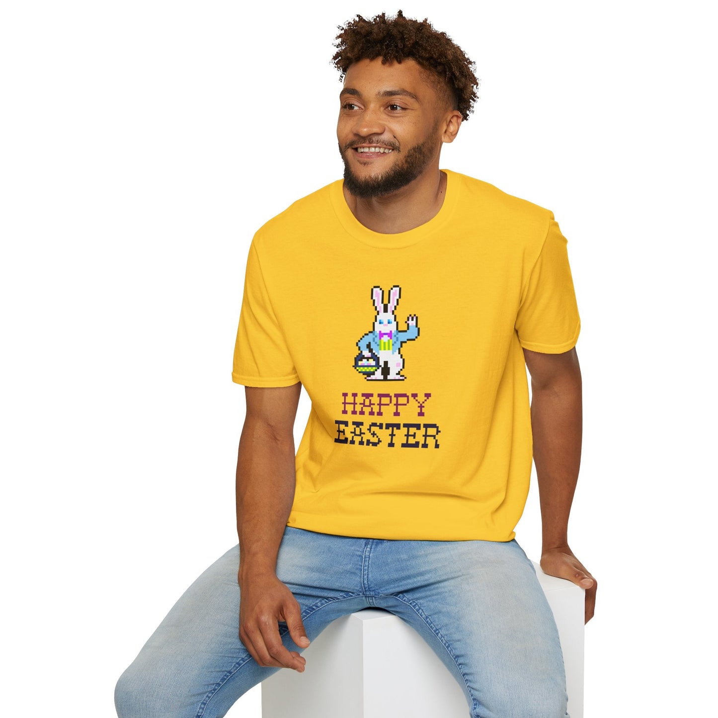 Funny Easter T Shirt With Signature And Prints Unisex Gildan Softstyle Cotton Tee Design