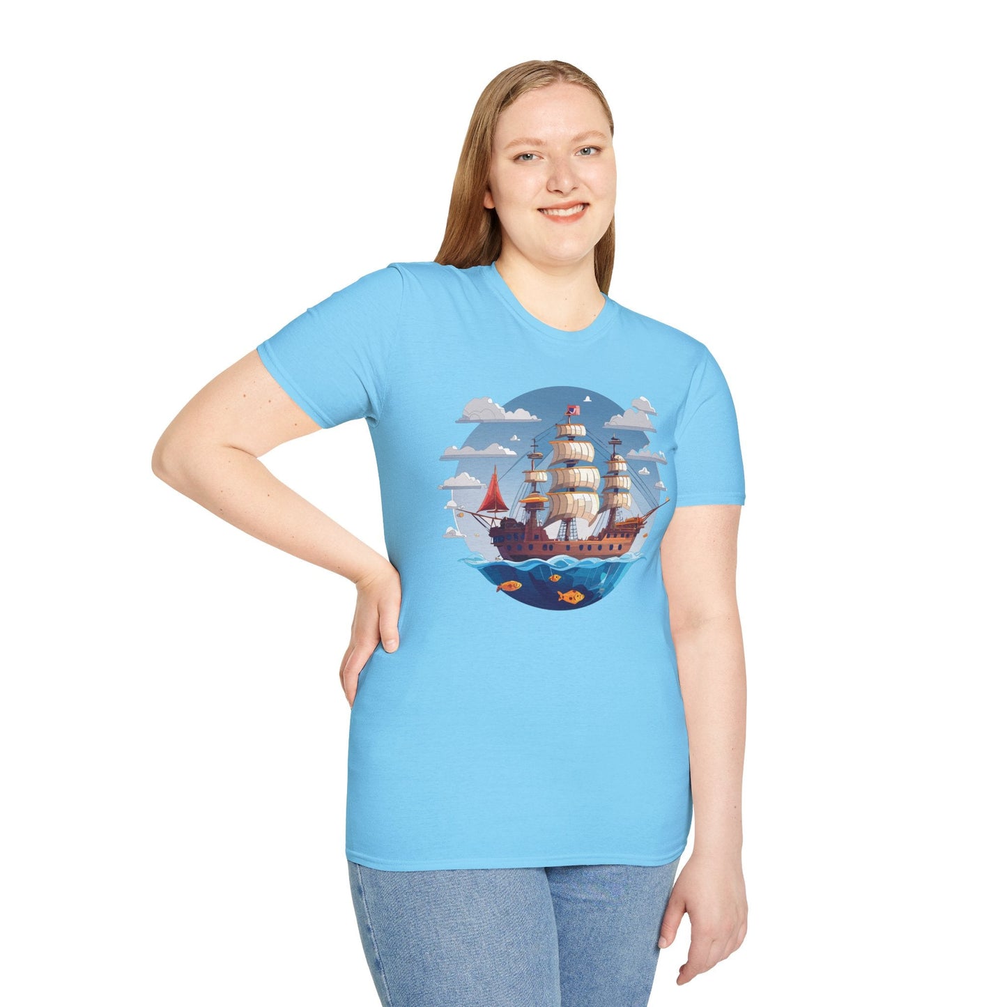 Ship T Shirts Frigate T Shirts Vessel Tee Shirt Unisex Softstyle Cotton Tee Gildan 64000