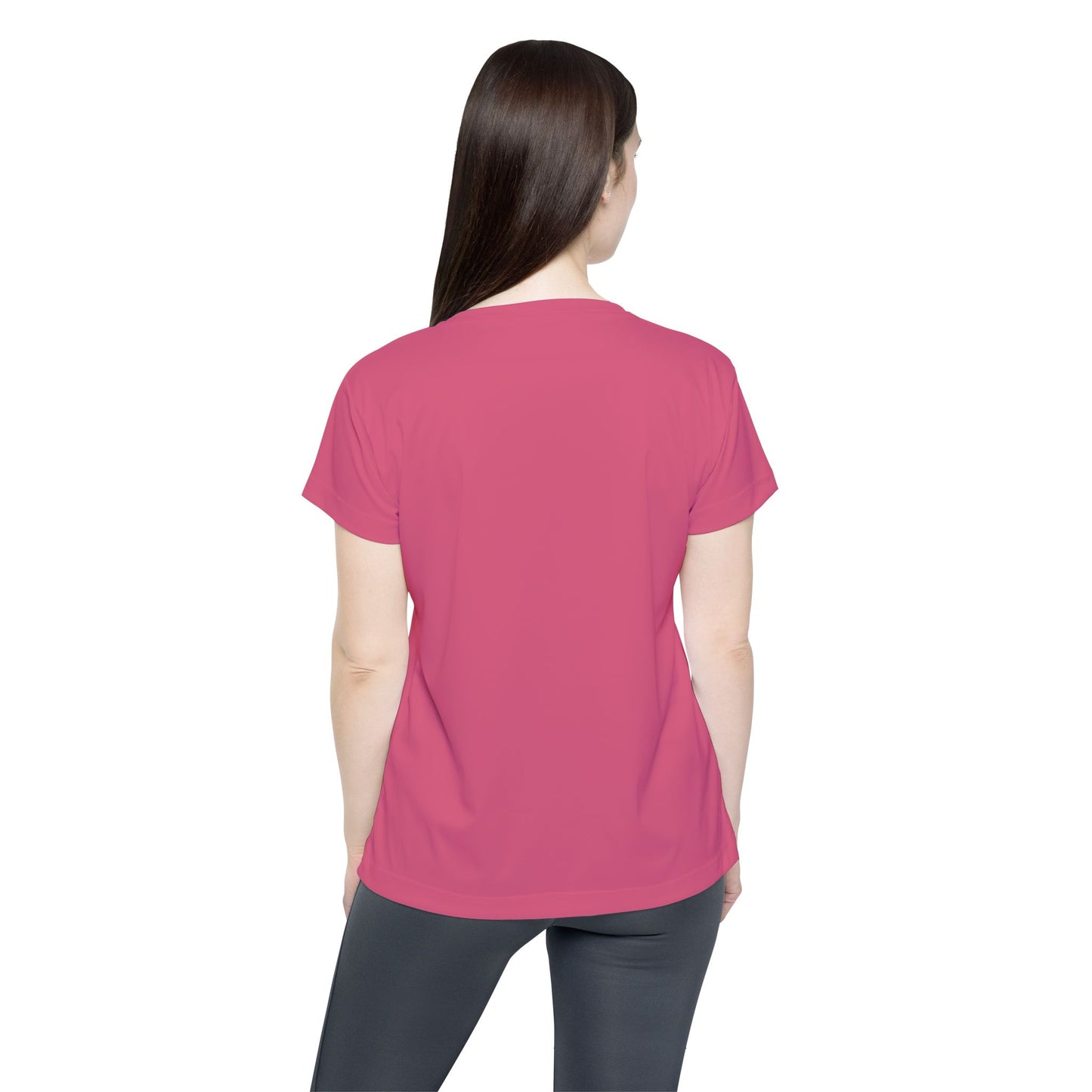 Blush Rose Web Women's Sports Jersey Short Sleeves 100% Poly Solid Rose Color Print Athletic Tee