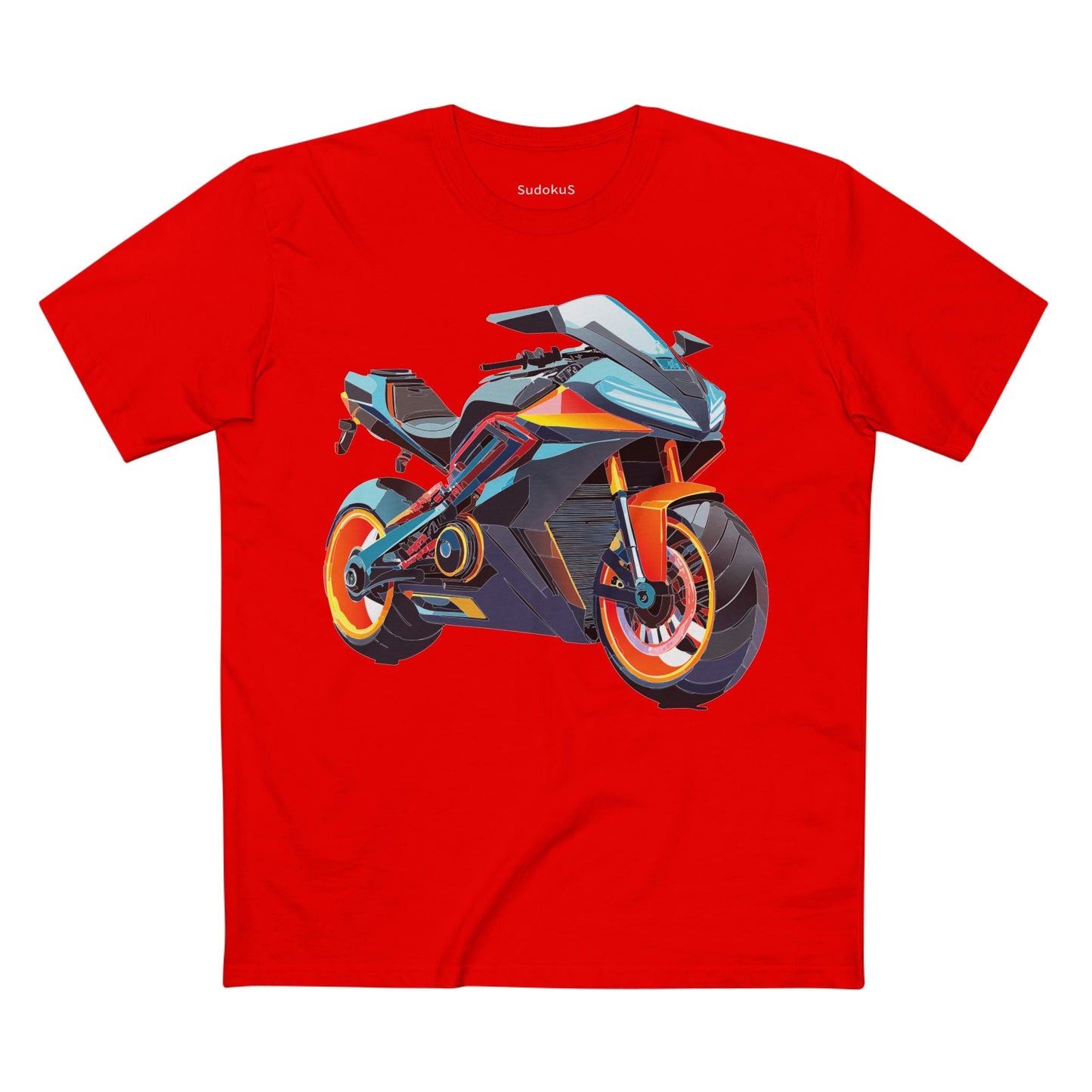 Moto Bike Graphic Unisex 100 Cotton Staple Tee 28