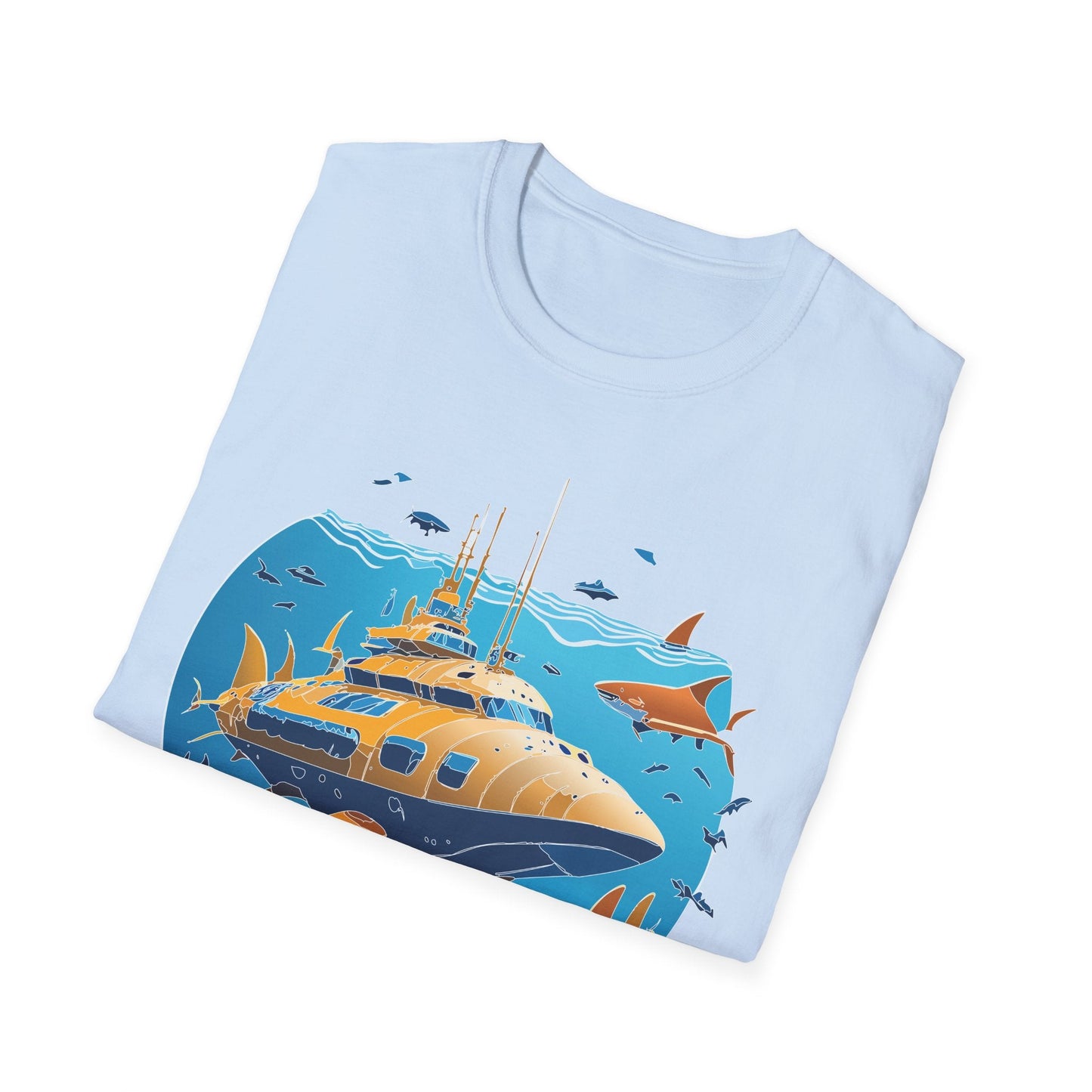 Ocean T Shirt Unisex Gildan Softstyle 64000 100 Percent Cotton Ring Spun U Boat Design Graphic