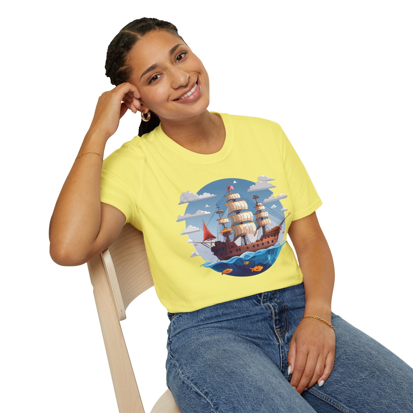 Ship T Shirts Frigate T Shirts Vessel Tee Shirt Unisex Softstyle Cotton Tee Gildan 64000