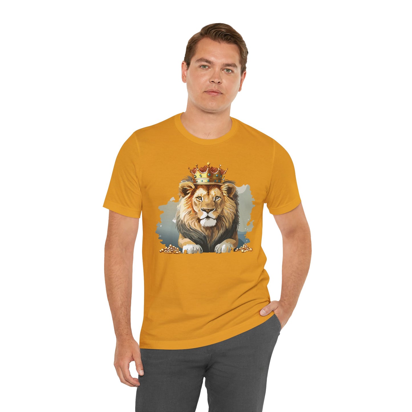 Majestic Lion Crown T-shirt, Animal Shirt, Lion Tee, Unisex Top, Birthday Gift, Shirt with Animal design