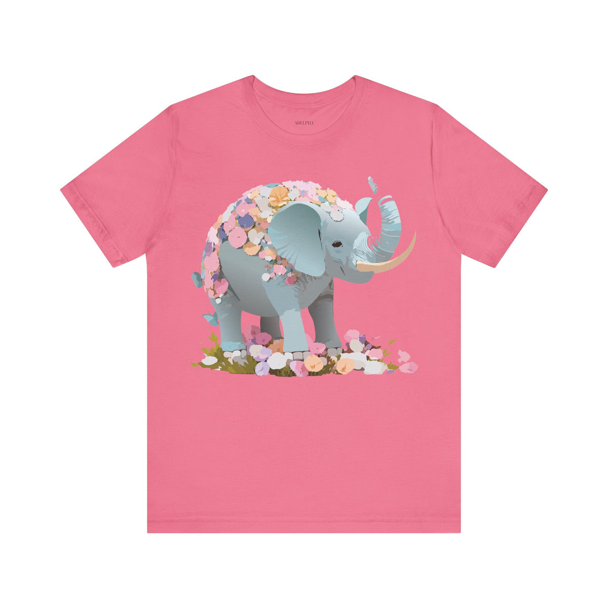 Elephant Graphic Unisex Cotton Bella+Canvas Tee with Art Animal Design e126
