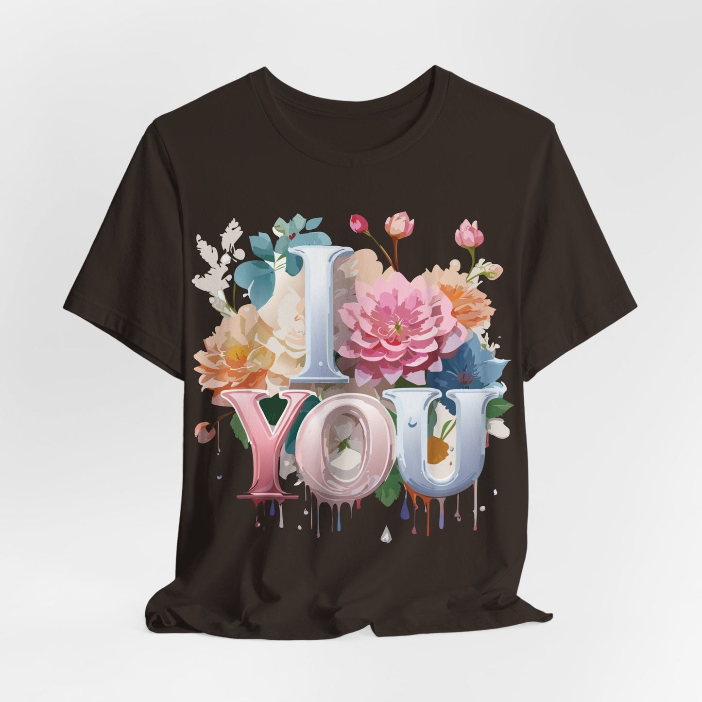 Valentine Day Graphic Unisex 100 Cotton Vintage Artwork with Love and Flower Design Tee 1