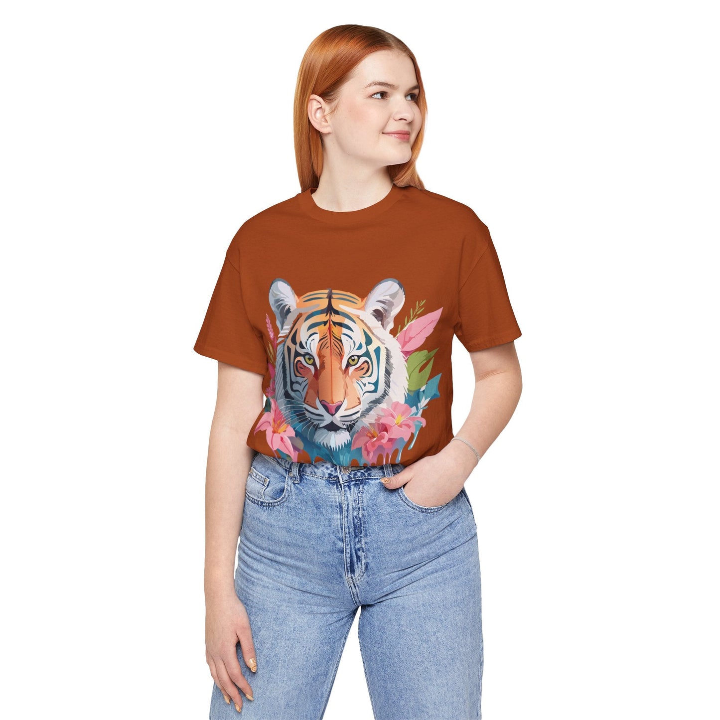 Tiger Graphic Unisex 100 Cotton Vintage Art with Animal Tee 13