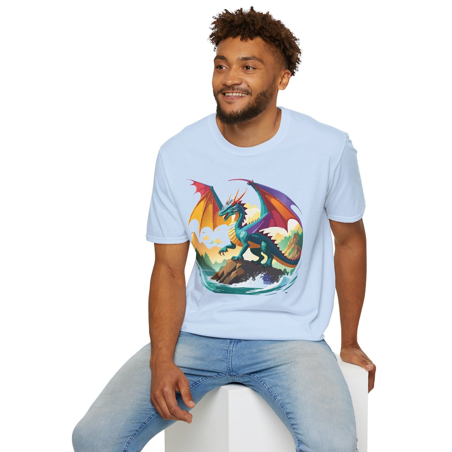Dragon T Shirt Unisex Dragon Shirt Animal Design Softstyle Tee 100 Percent Cotton