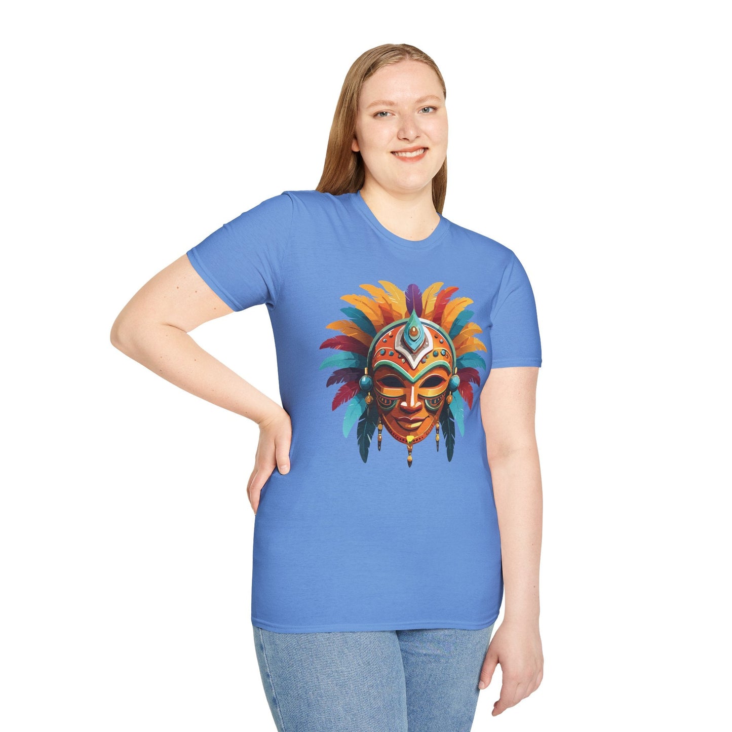 Mask Graphic Unisex Cotton Masquerade Design Artwork Tee 4