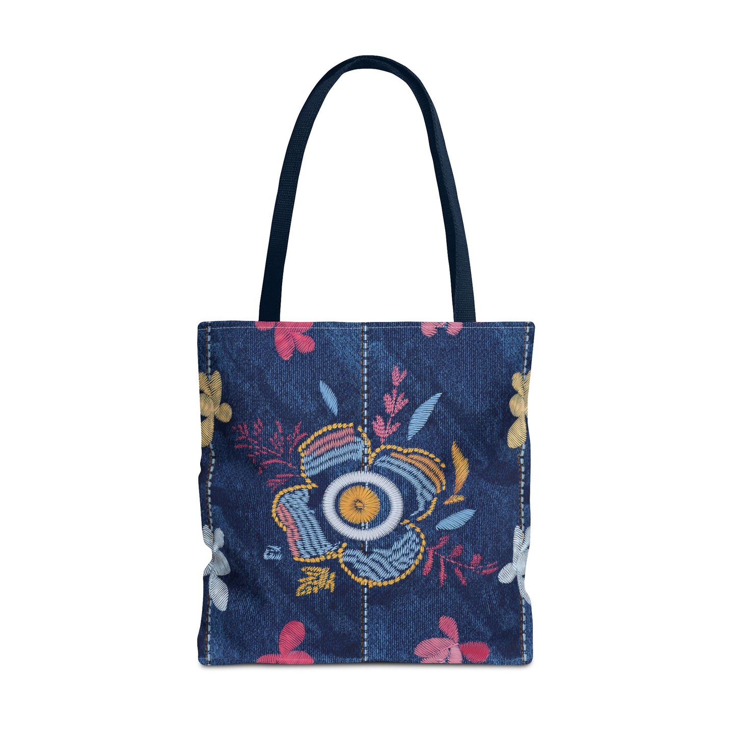Denim Fabric Imitation Print Unisex Canvas Bag Poly Spun 3 Sizes Tote Bag 167