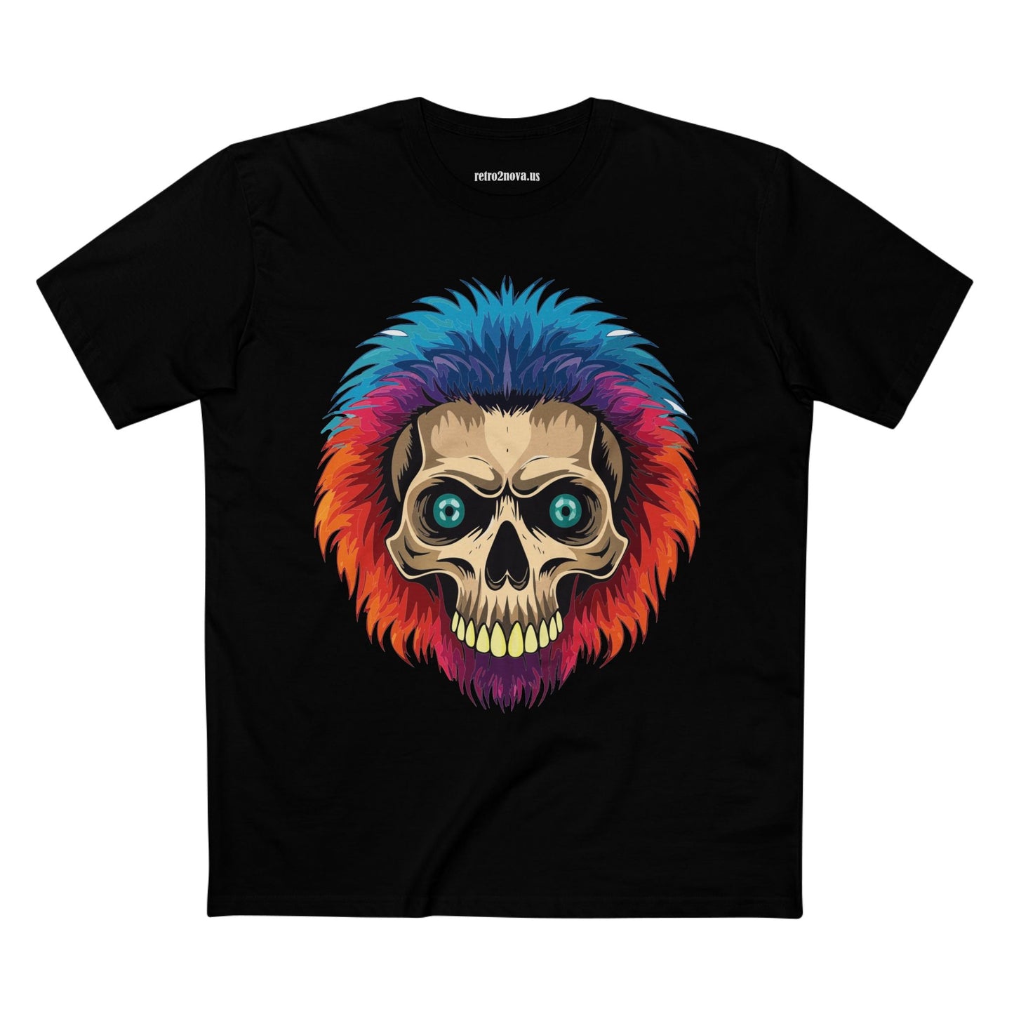 Retro2Nova Skull Shirt Unisex Skeleton Tee Premium Cotton Staple Tee With Original Art Design