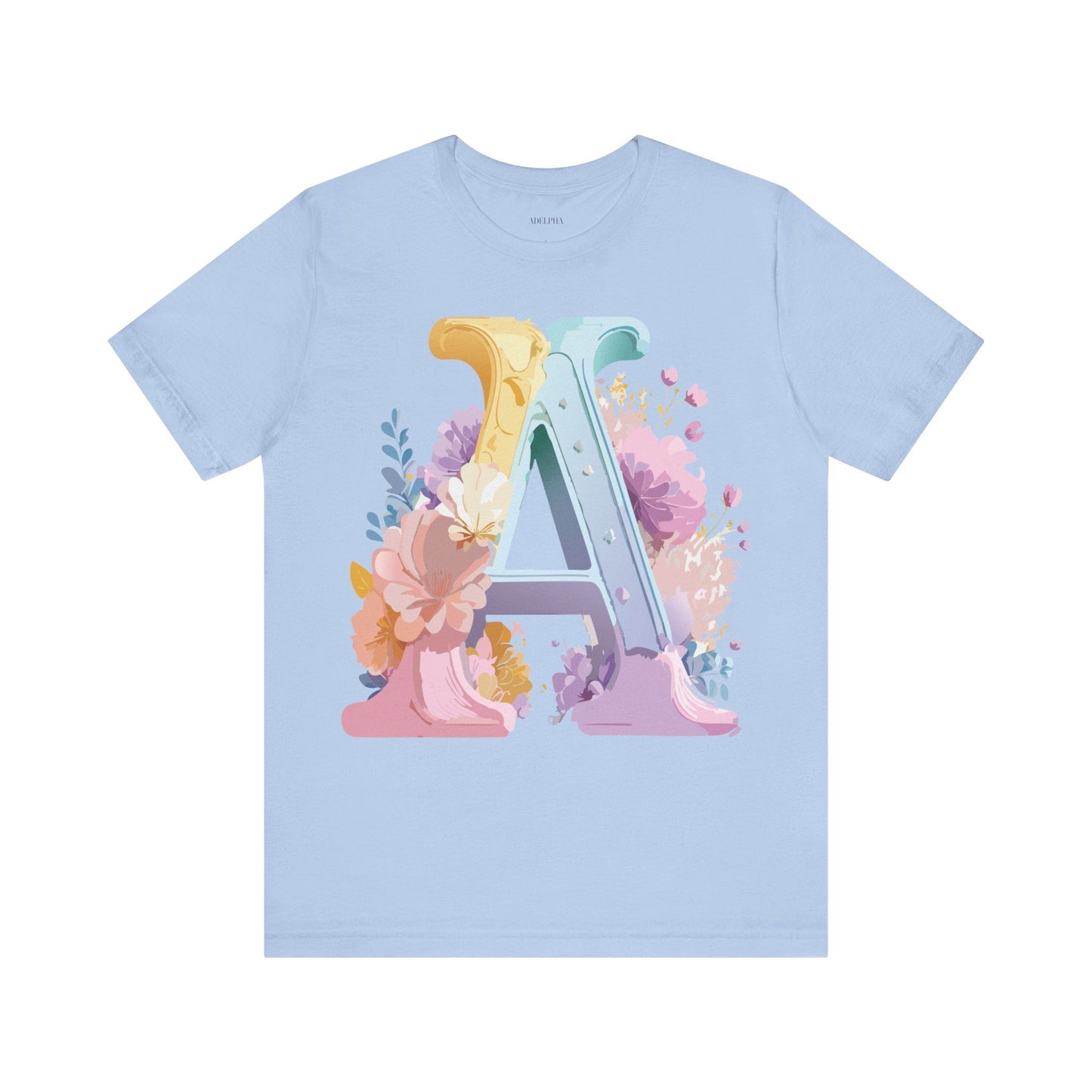 Letter A Graphic Tee Unisex Short Sleeve Shirt Vintage Inspired Artwork By Adelpha