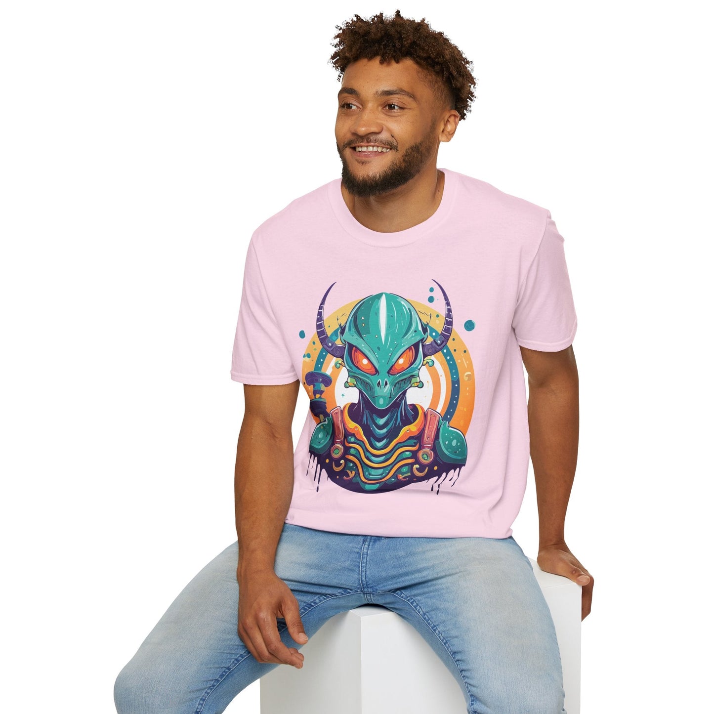 Alien Graphic Unisex Cotton Softstyle UFO Artwork Tee 14