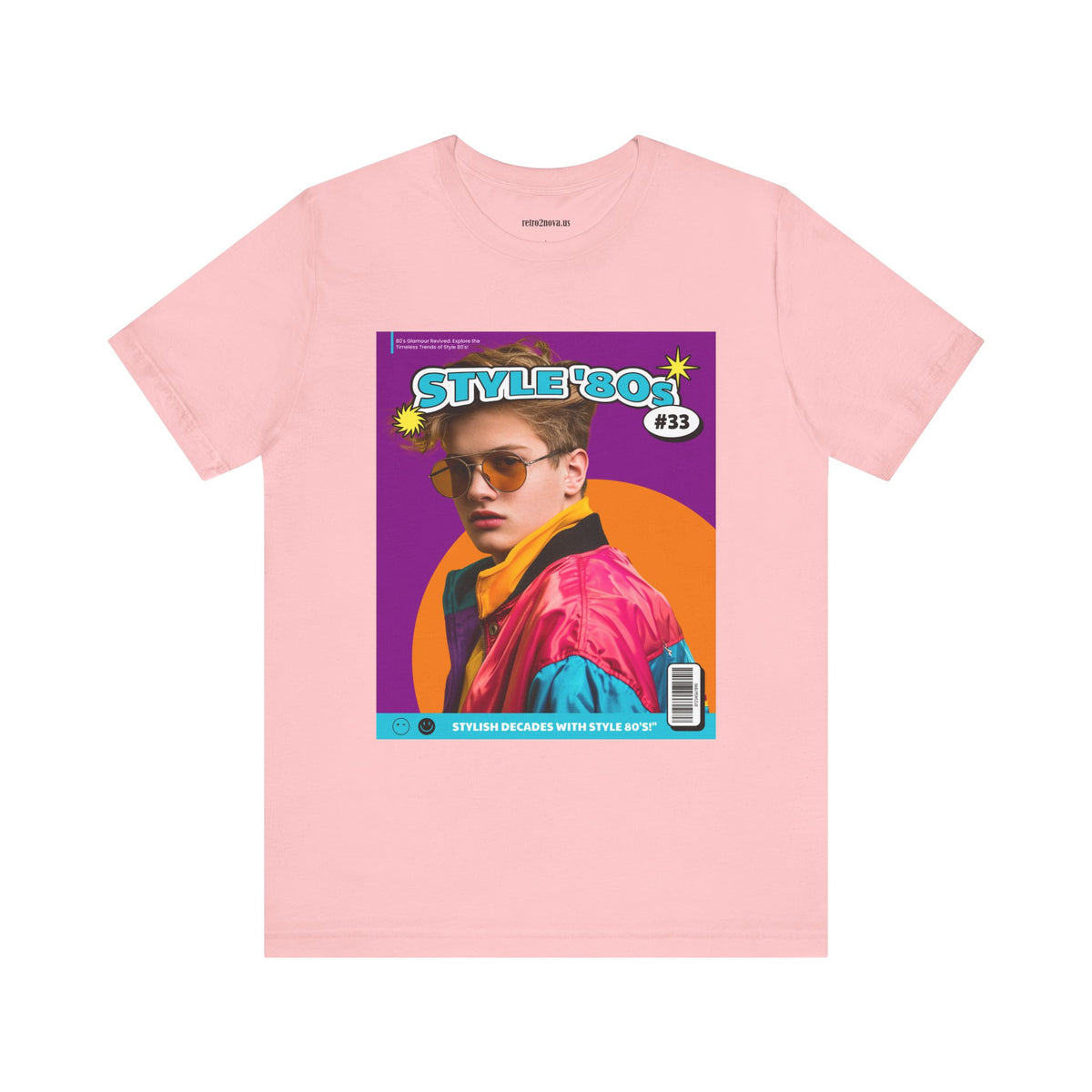 Magazine Cover Graphic Unisex Cotton Bella+Canvas Tee with Retro Poster Design ab112