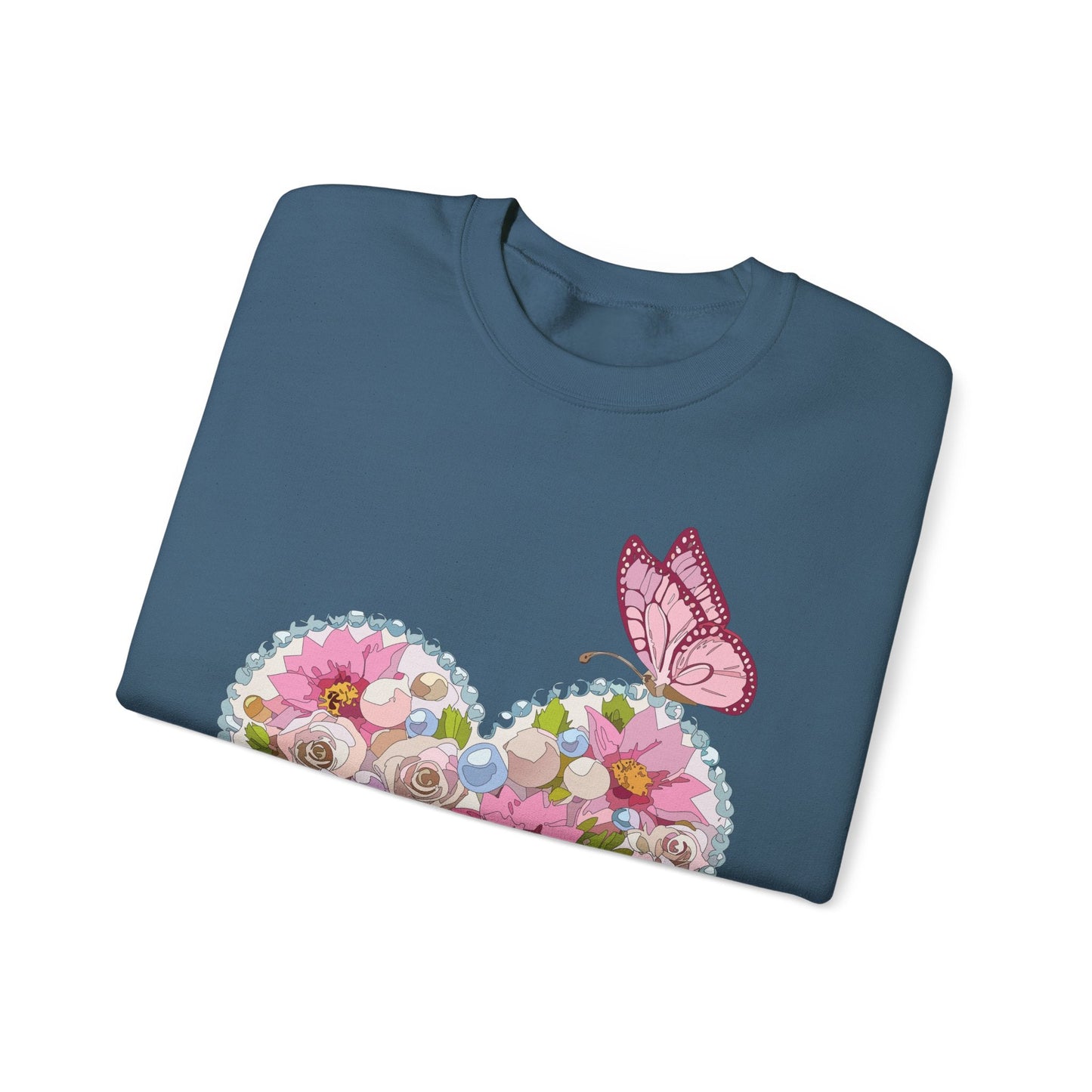 Floral Heart Sweatshirt Unisex Heavy Blend Crewneck 50 Cotton 50 Polyester Valentine's Day